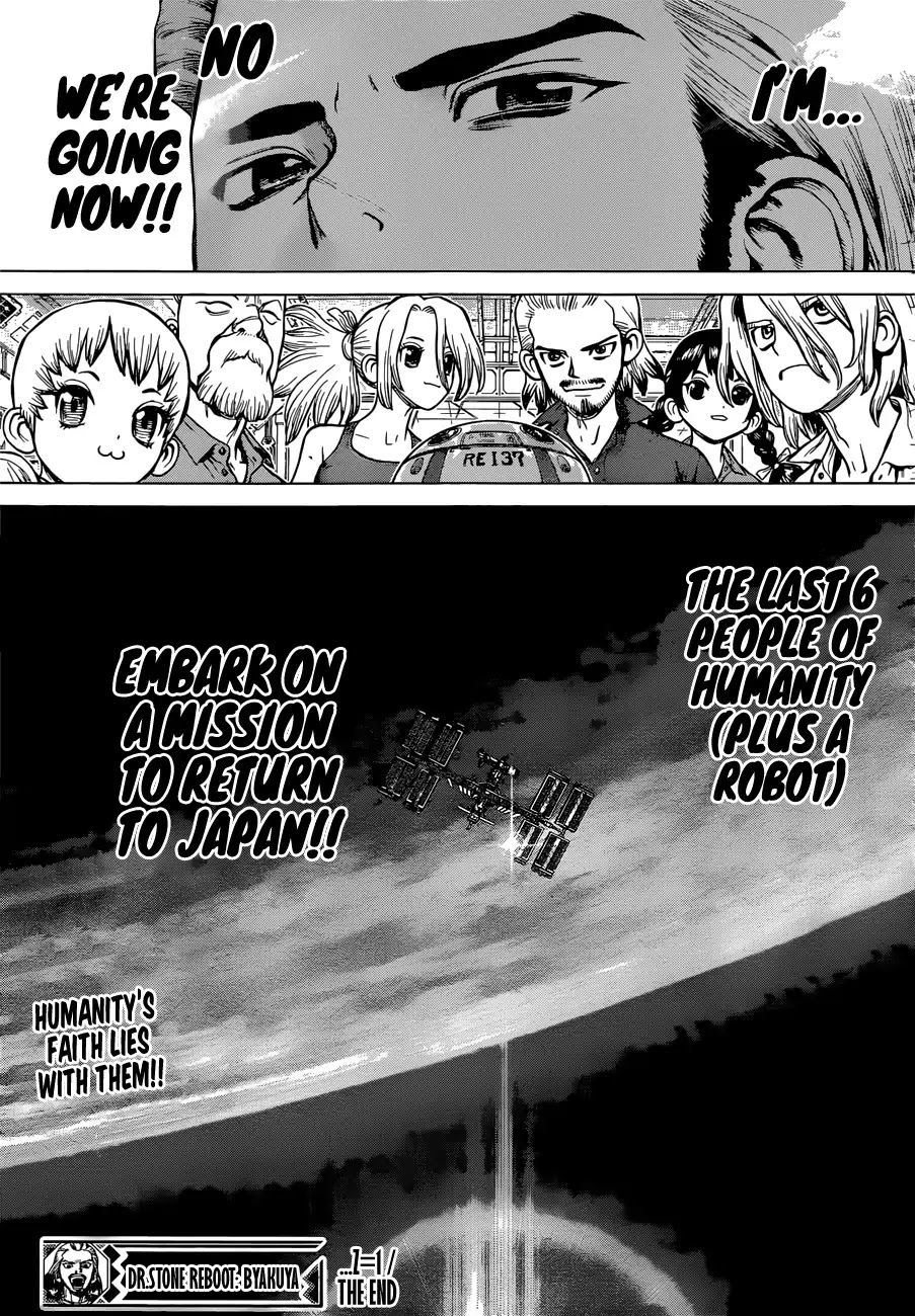 Dr. Stone Reboot: Byakuya - Chapter 1: Z=1: Humanity's Support