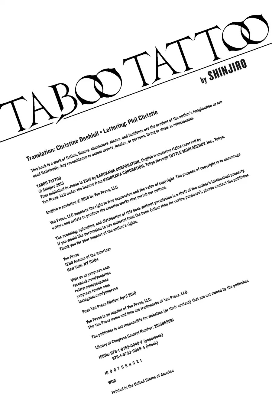 Taboo-Tattoo - Vol.10 Afterword