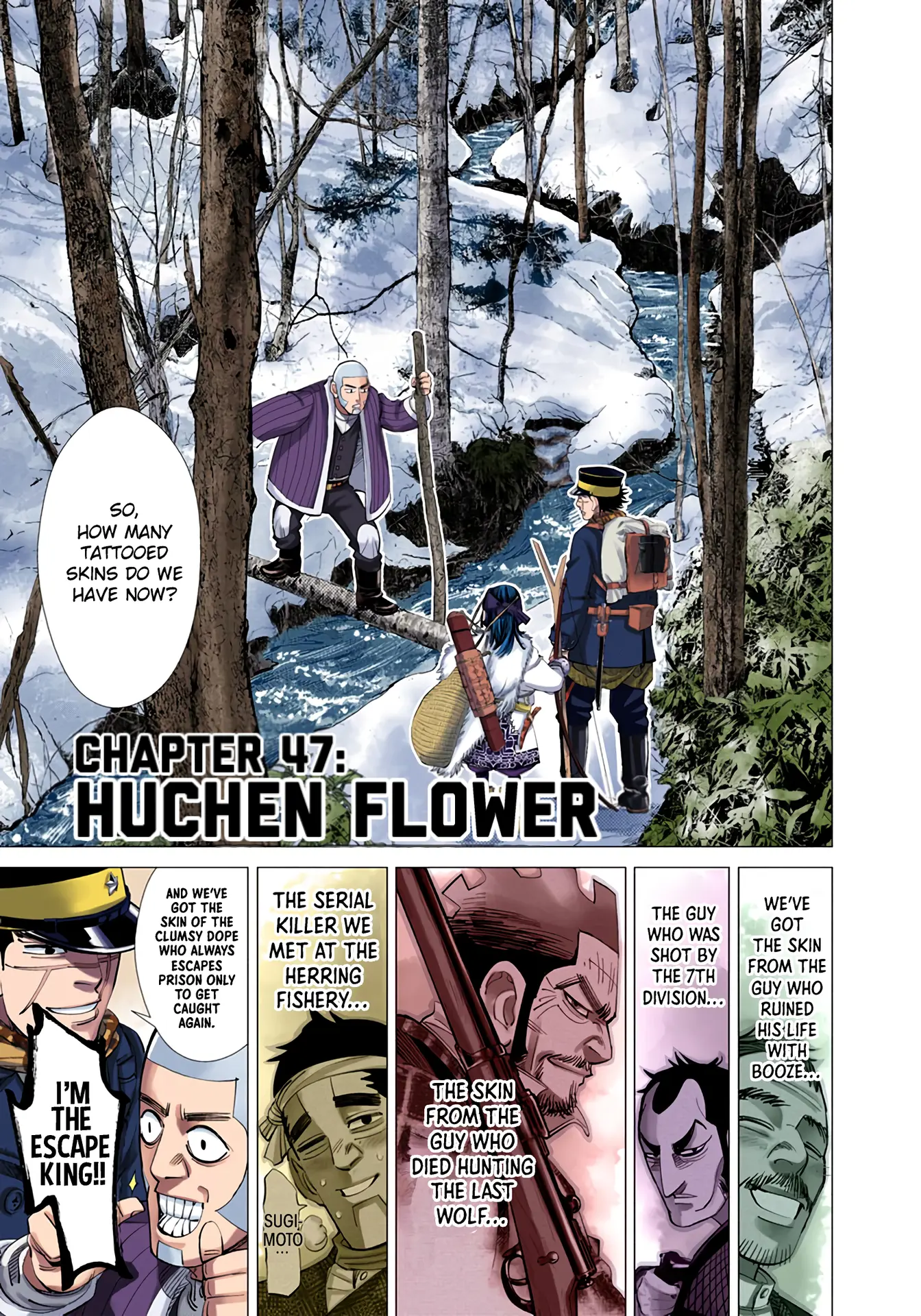 Golden Kamuy - Digital Colored Comics - Vol.5 Chapter 47: Huchen Flower