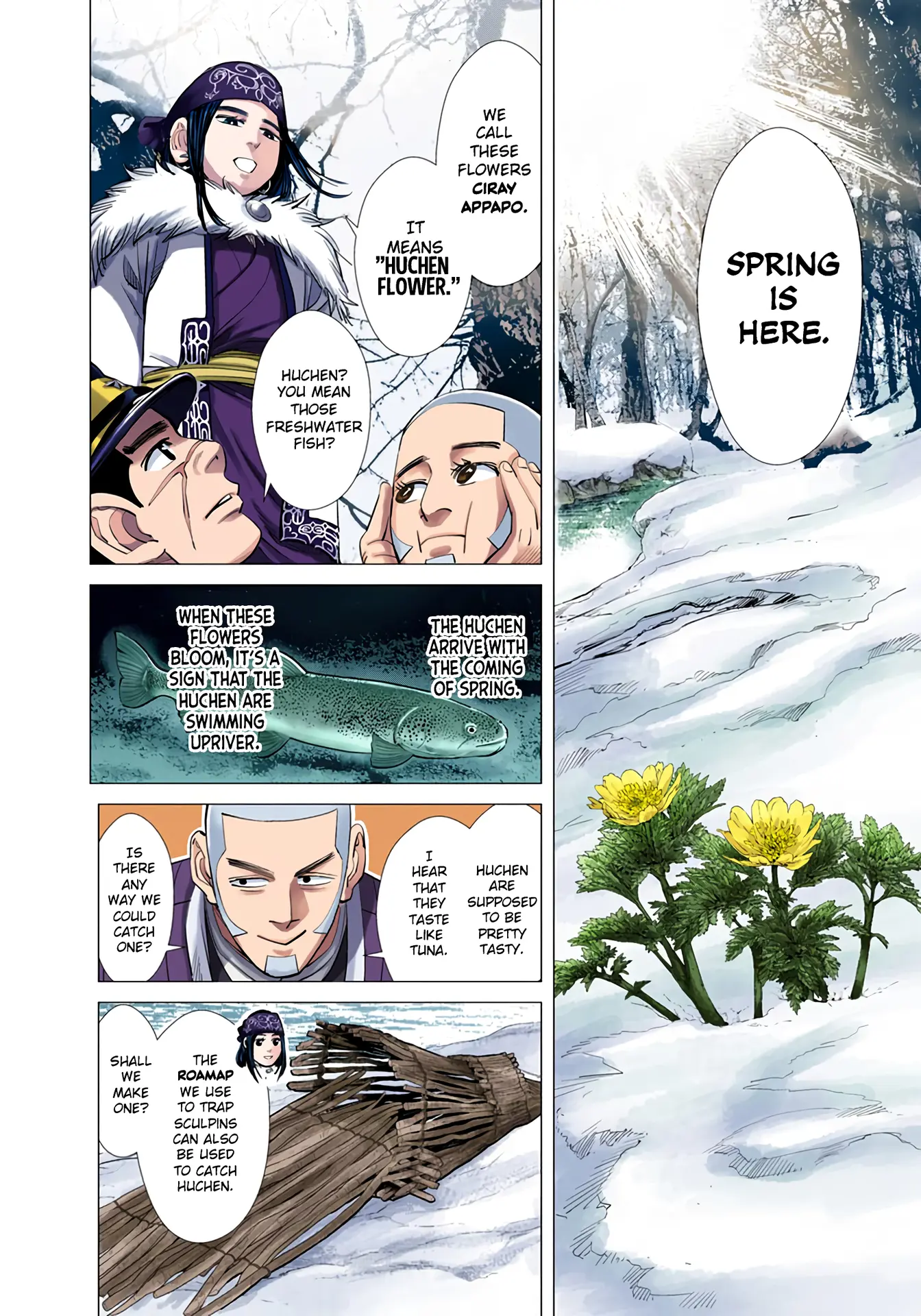 Golden Kamuy - Digital Colored Comics - Vol.5 Chapter 47: Huchen Flower