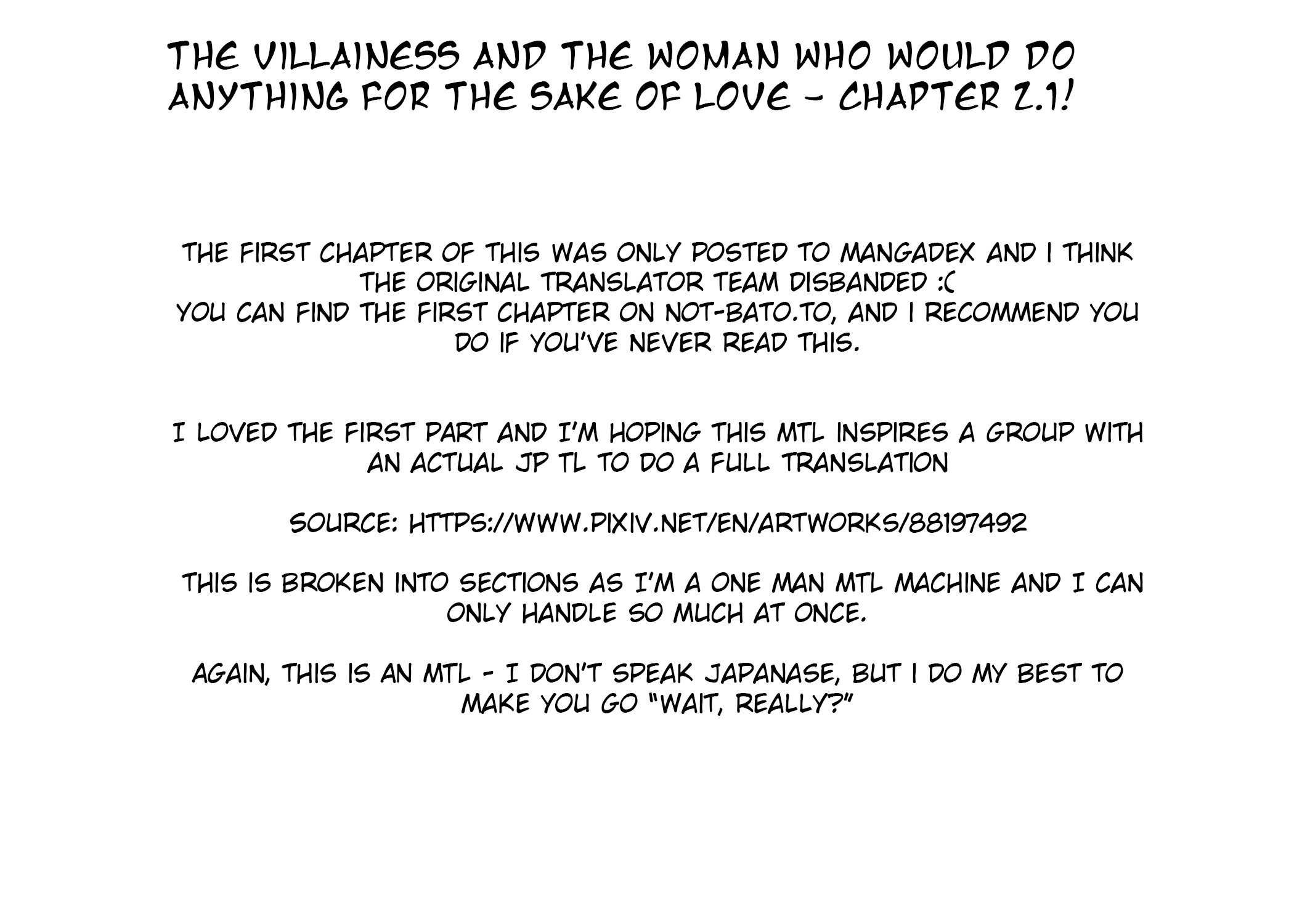 "The Villainess" And The Woman Who Would Do Anything For The Sake Of Love - Chapter 2.1