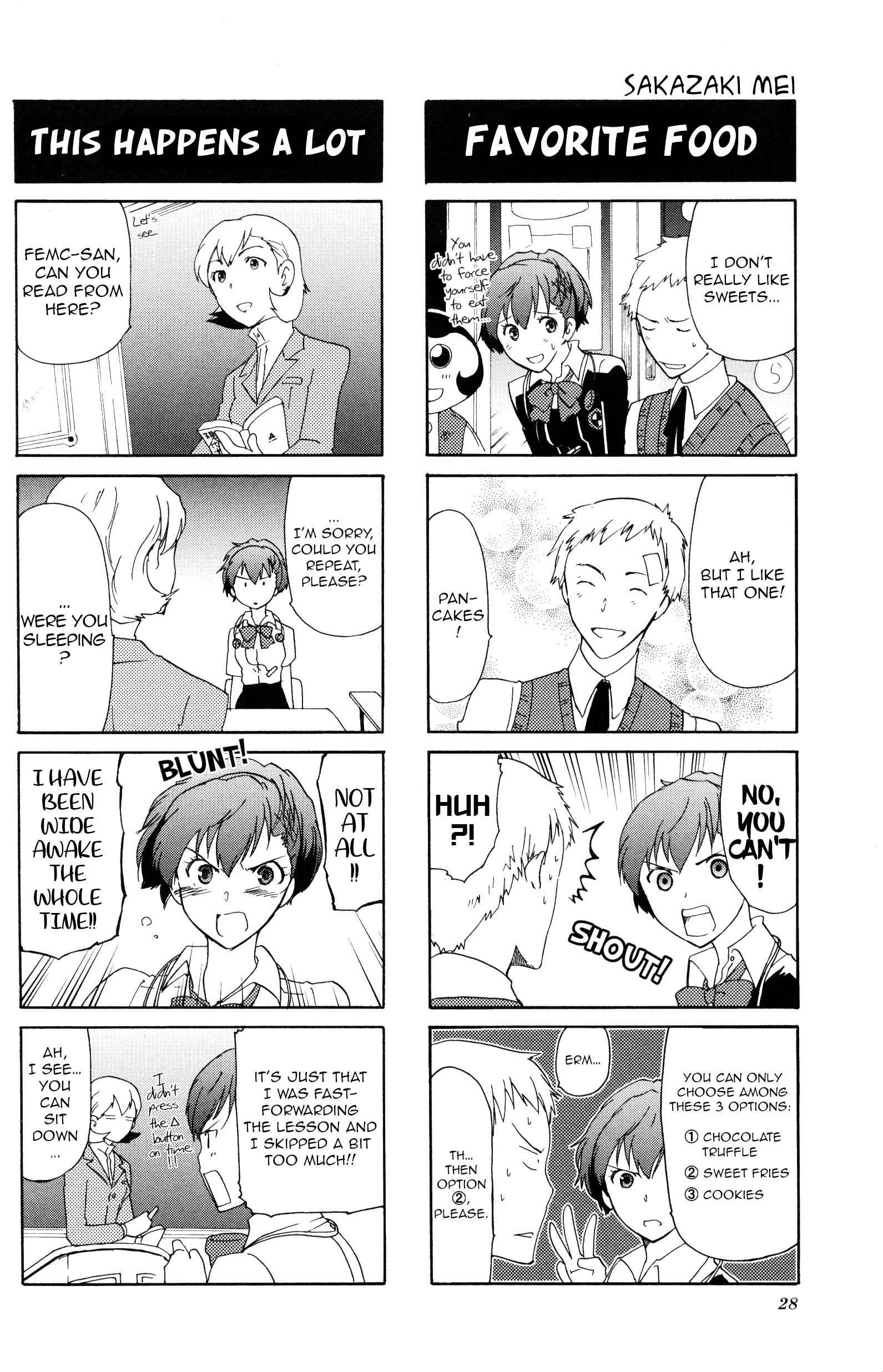 Persona 3 Portable 4Koma Gag Battle - Vol.1 Chapter 5: The Angel And The Demon (Artist: Sakazaki Mei)