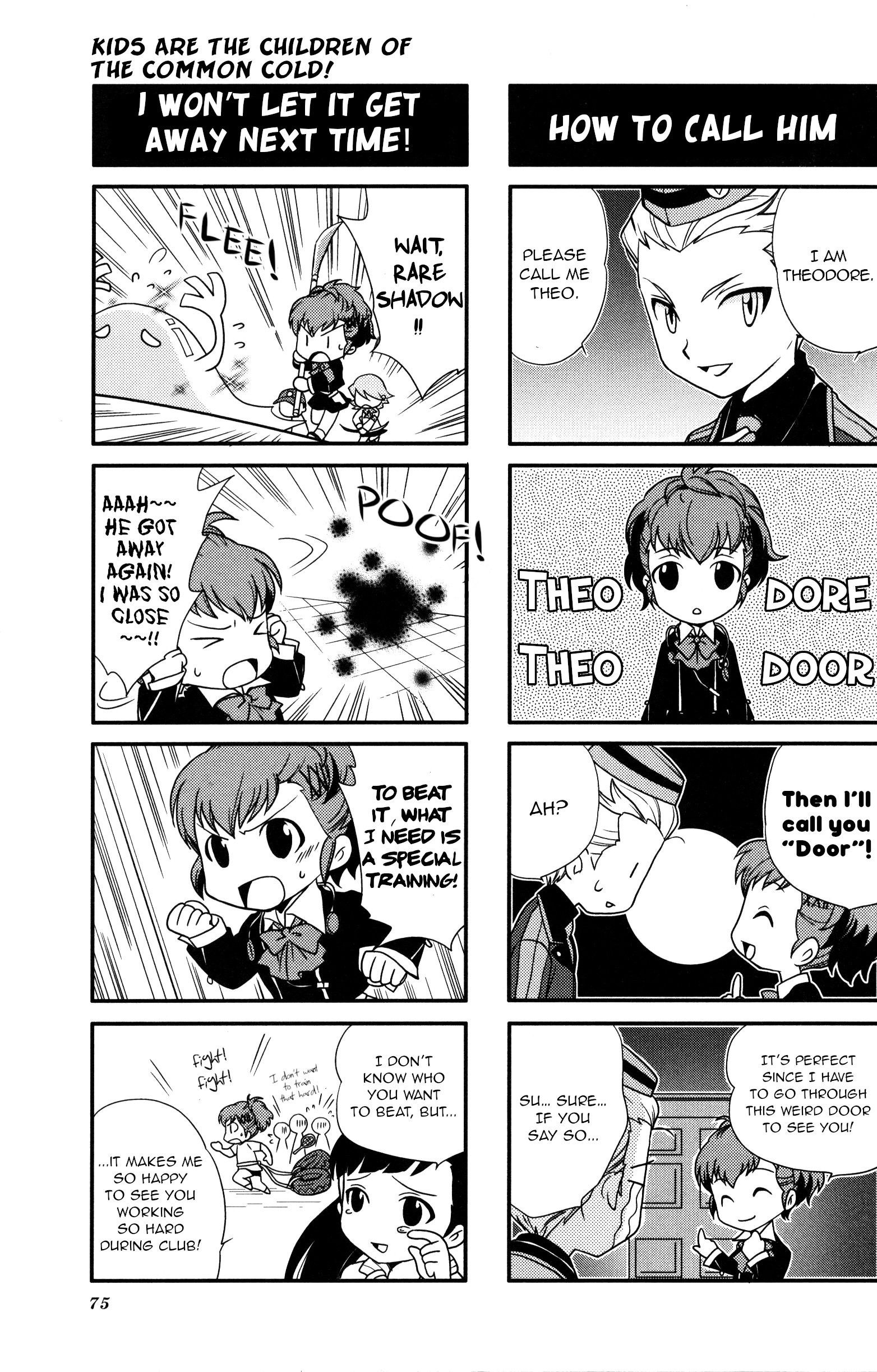 Persona 3 Portable 4Koma Gag Battle - Vol.1 Chapter 13: Kids Are The Children Of The Common Cold! (Artist: Ookubo Midori)