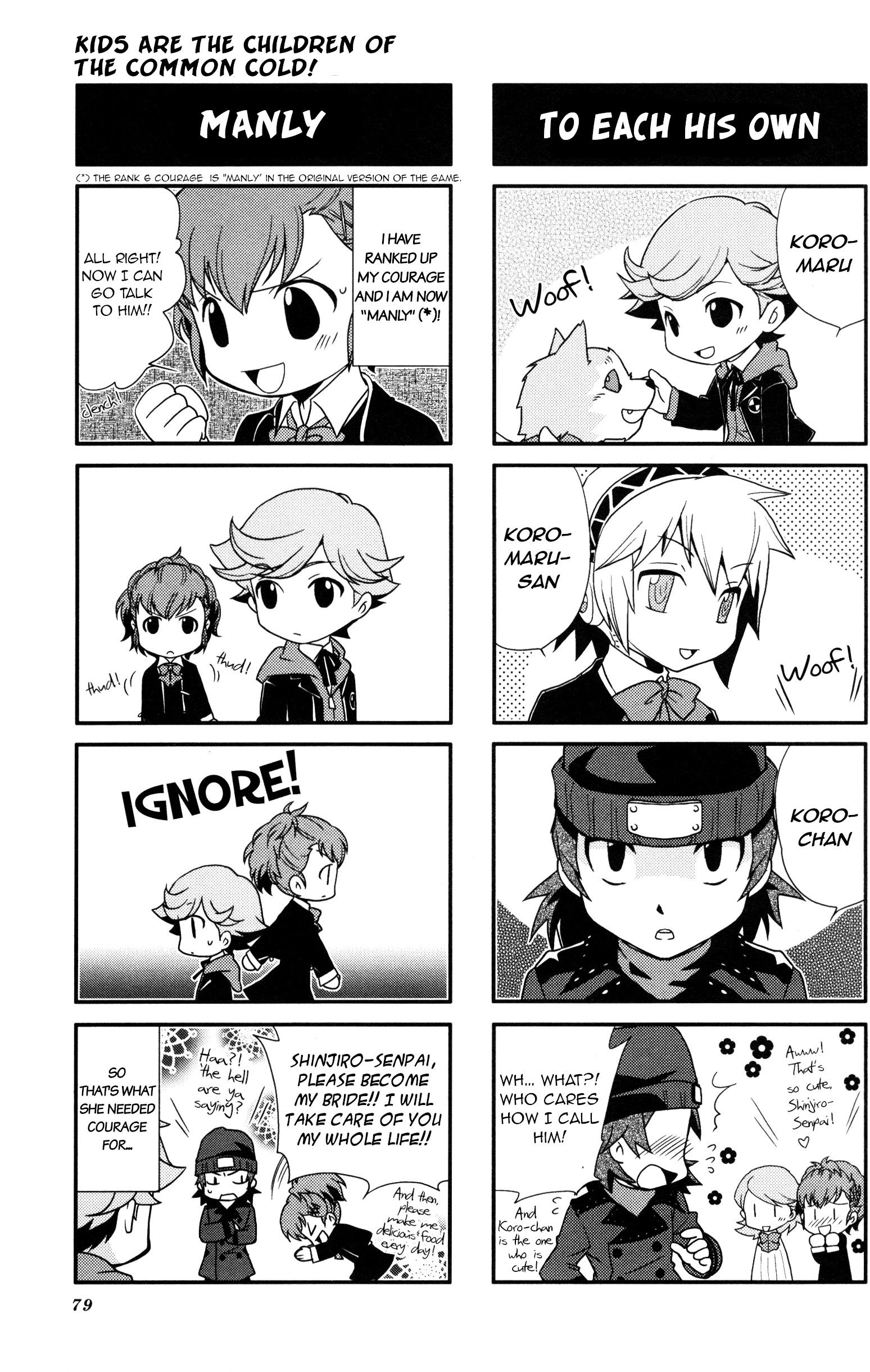 Persona 3 Portable 4Koma Gag Battle - Vol.1 Chapter 13: Kids Are The Children Of The Common Cold! (Artist: Ookubo Midori)