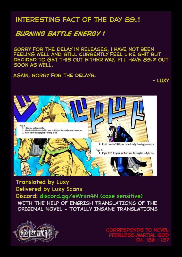 God Of Martial Arts - Vol.1 Chapter 89.1: Burning Battle Energy(1)