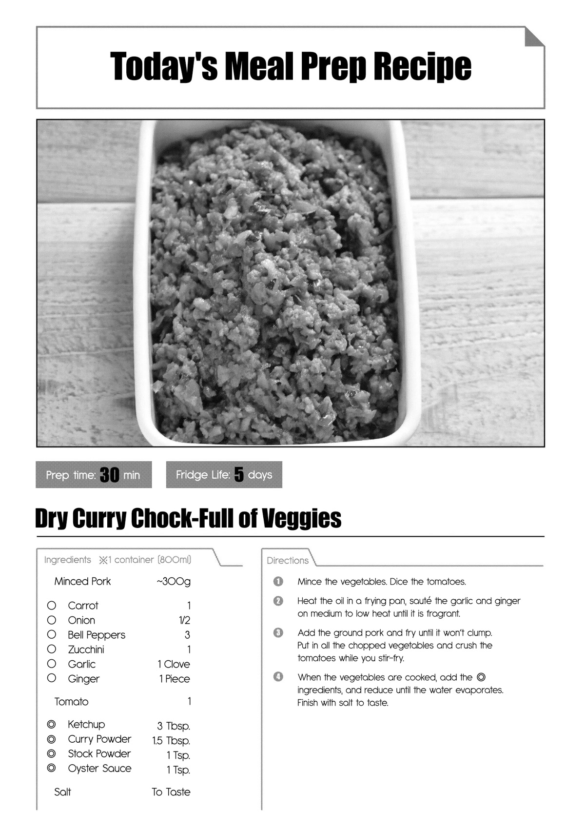 Tsukuoki Life: Weekend Meal Prep Recipes! - Chapter 9: Recharge Your Spirits When You’re Tired! Dry Curry Chock-Full Of Veggies