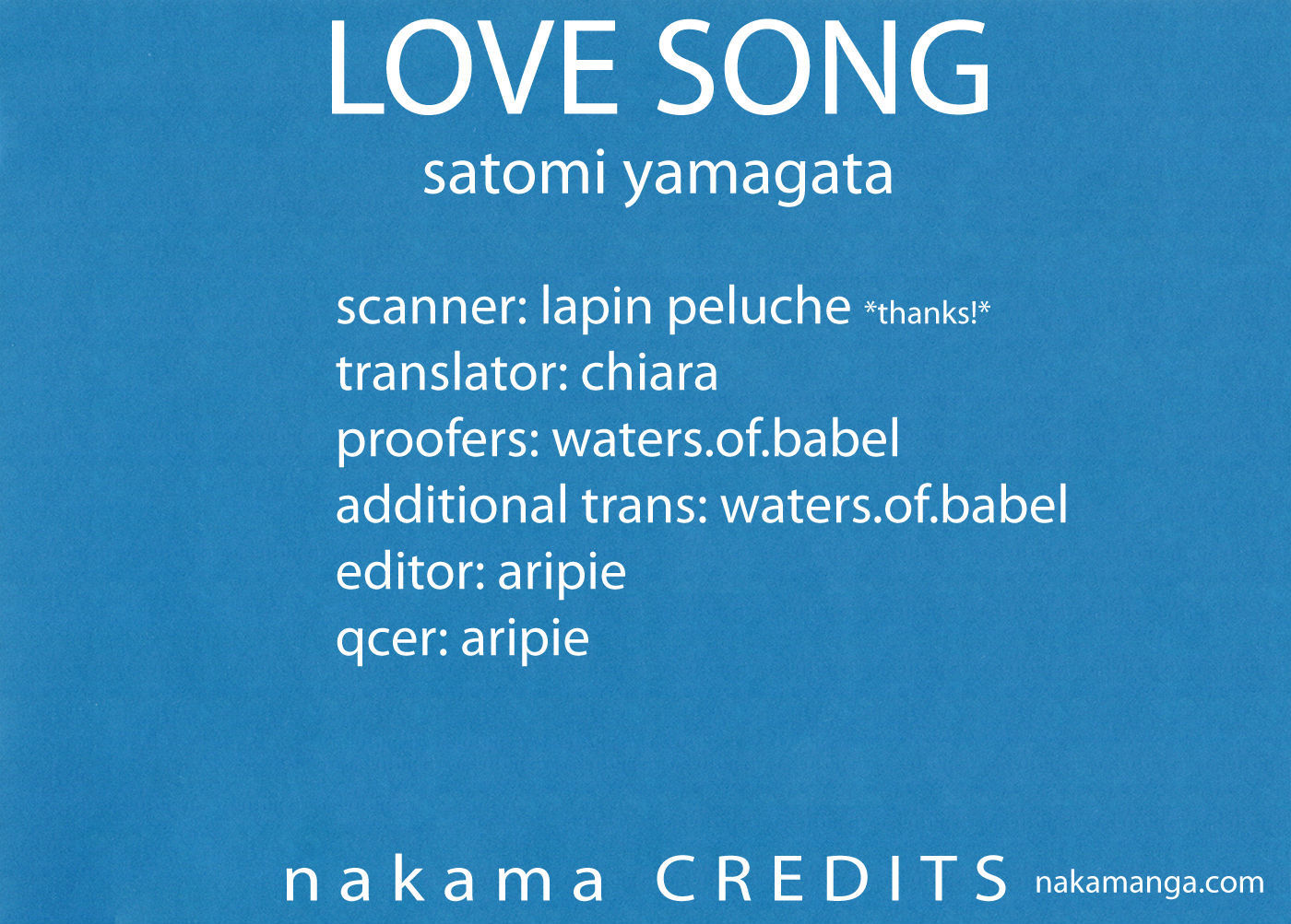 Love Song (Yamagata Satomi) - Vol.1 Chapter 5