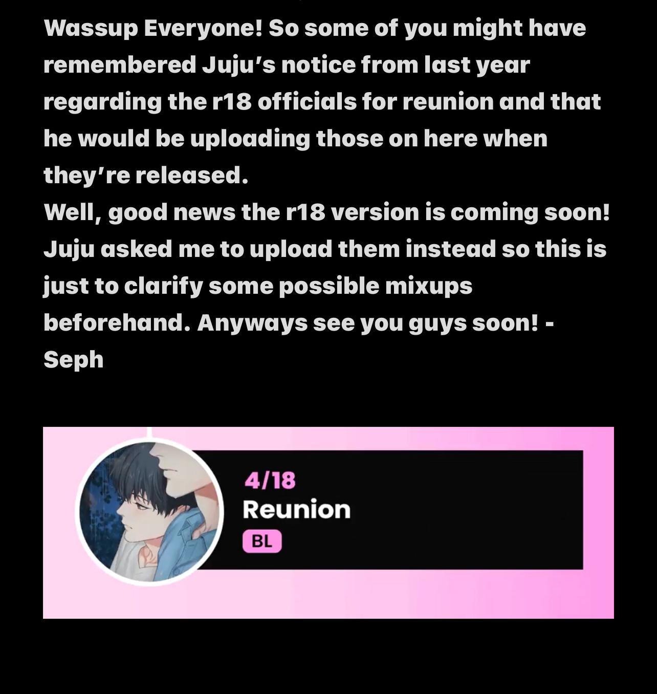 Reunion (2Coin) - Notice. : R19 Officials Soon