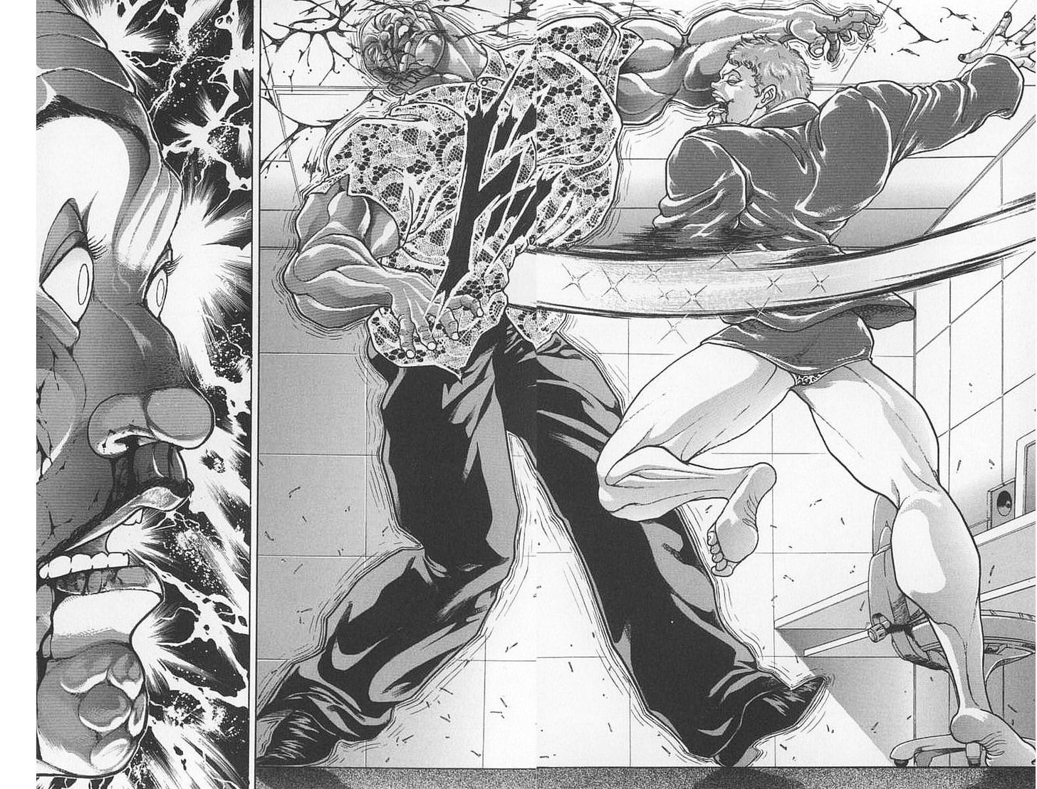 Baki - Vol.12 Chapter 100 : Fight To Death Behind Closed Doors