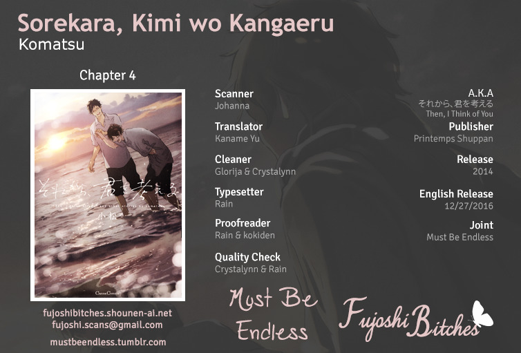 Sorekara, Kimi O Kangaeru - Vol.1 Chapter 4 : It S Darkest Before The Dawn [End]