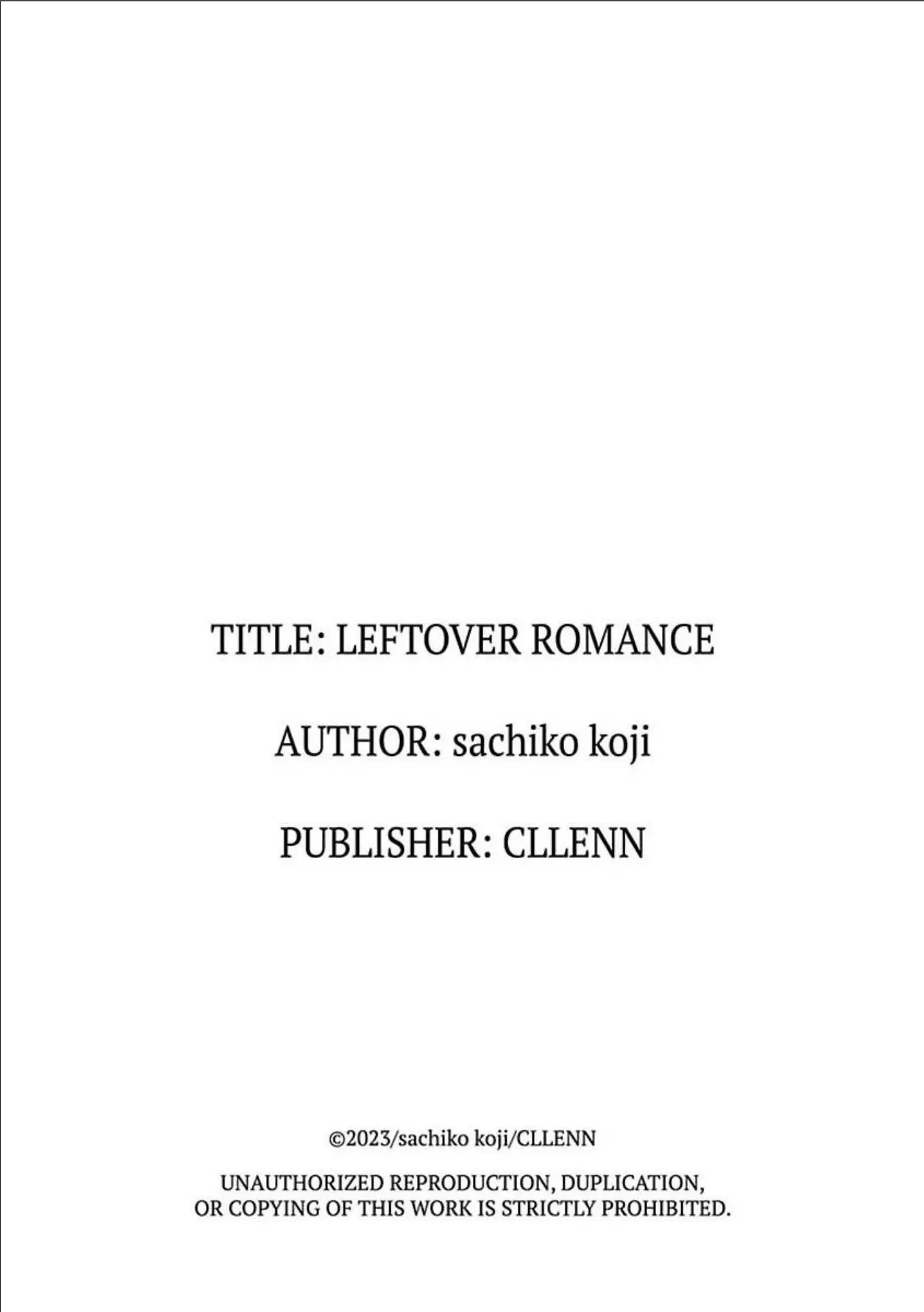 Leftover Romance - Chapter 4