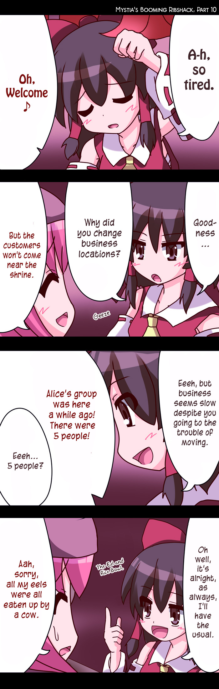 Touhou - Alice No Ochakai (Doujinshi) - Chapter 58: Mystia's Booming Ribshack