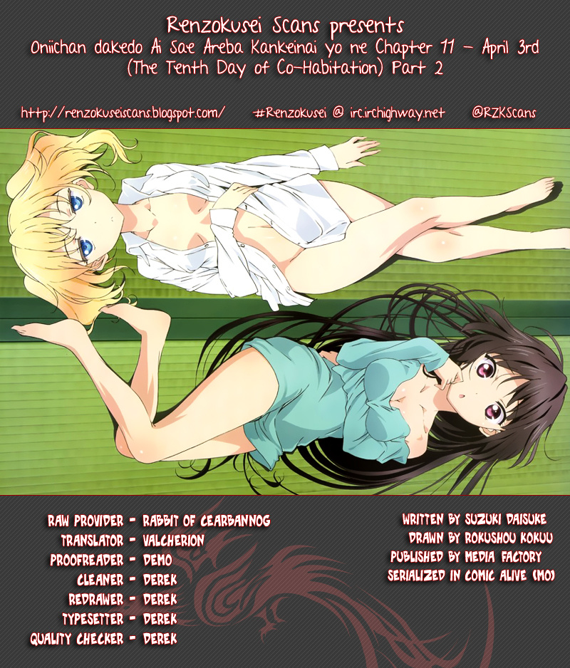 Oniichan Dakedo Ai Sae Areba Kankeinai Yo Ne - Vol.2 Chapter 11 : April 3Rd (The Tenth Day Of Cohabitation) Part 2