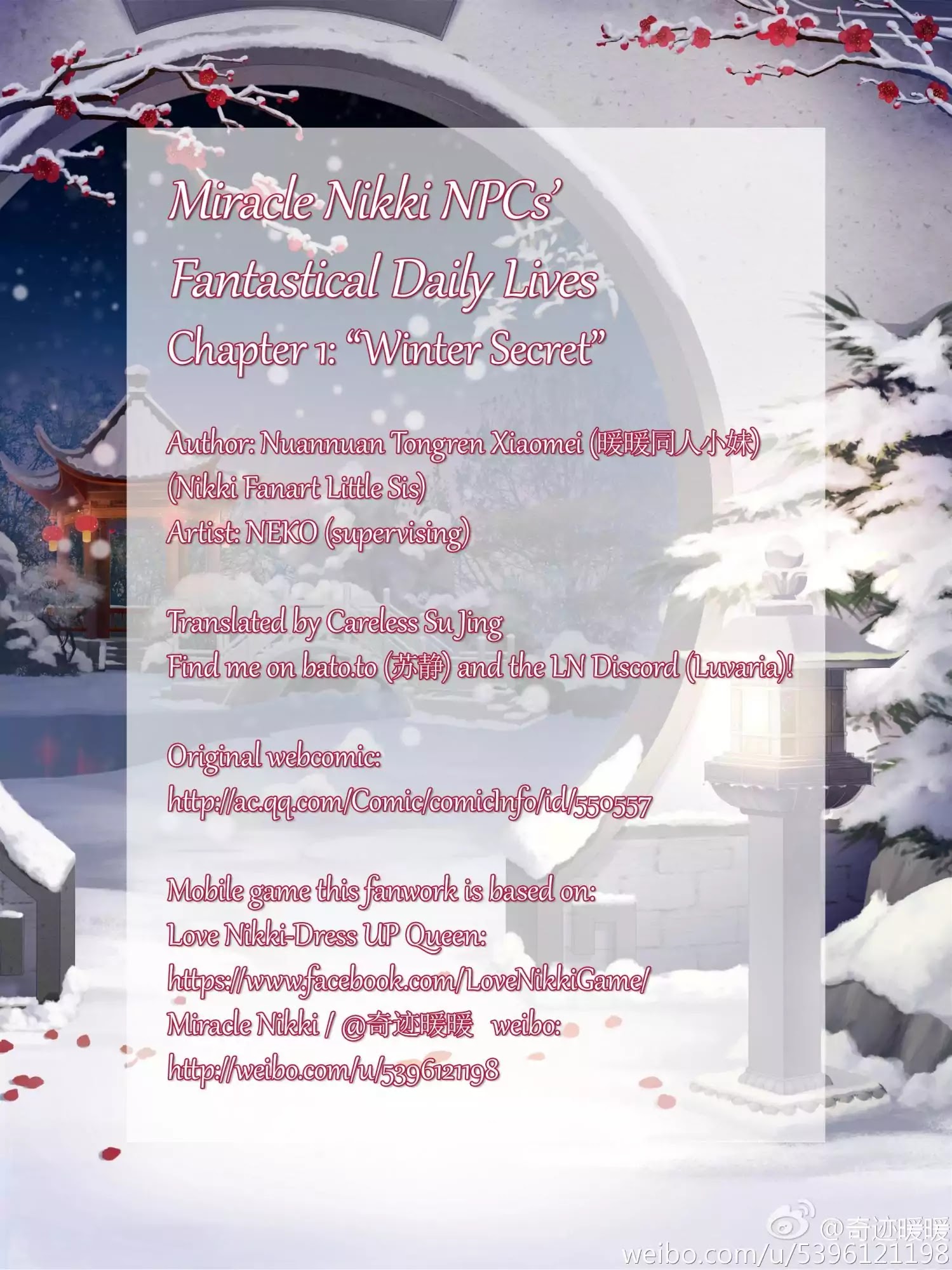 Miracle Nikki Npcs' Fantastical Daily Lives - Chapter 1: Winter Secret