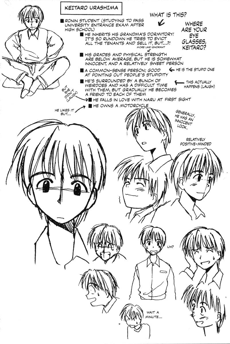 Love Hina - Vol.1 Chapter 6.5: Early Character Designs