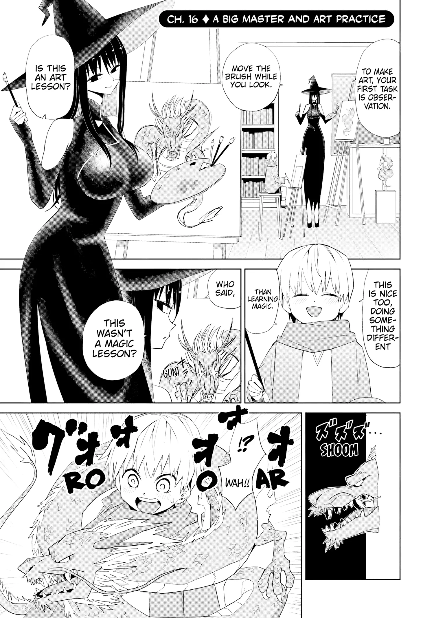 Mahou To Boku To Dekkai Shishou - Vol.1 Chapter 16: A Big Master And Art Practice.