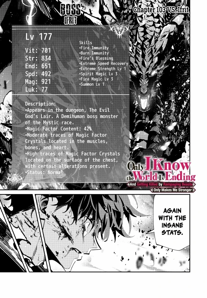 Only I Know The World Is Ending And Getting Killed By Rampaging Beasts Only Makes Me Stronger - Chapter 103