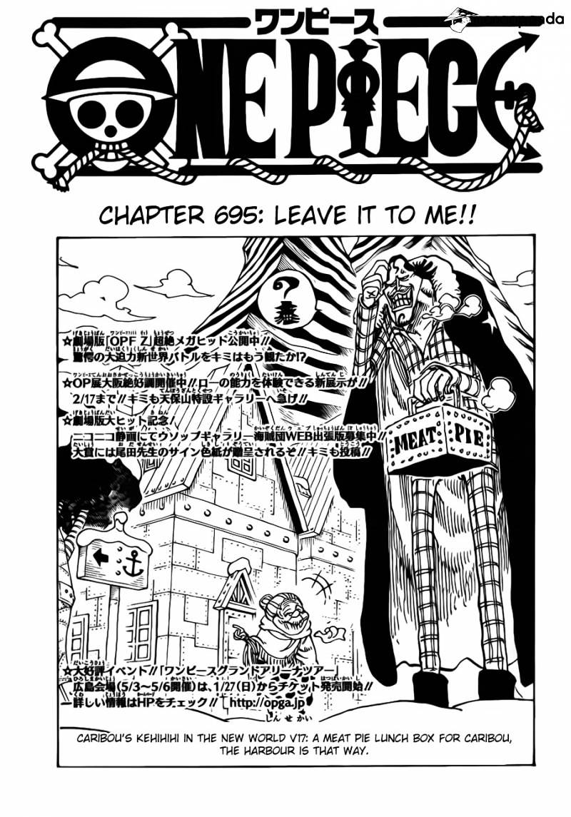 One Piece - Chapter 695 : Leave It To Me!!