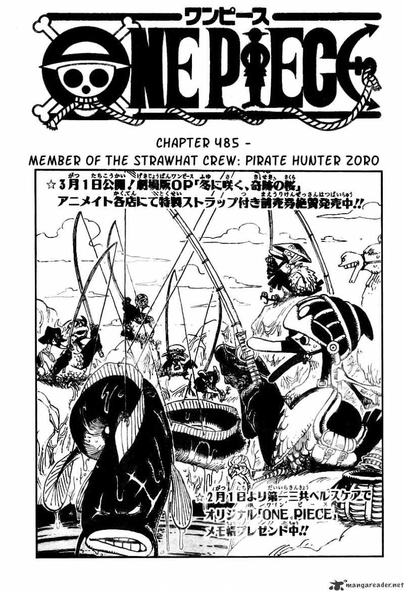 One Piece - Chapter 485 : Member Of The Strawhat Crew - Pirate Hunter Zoro