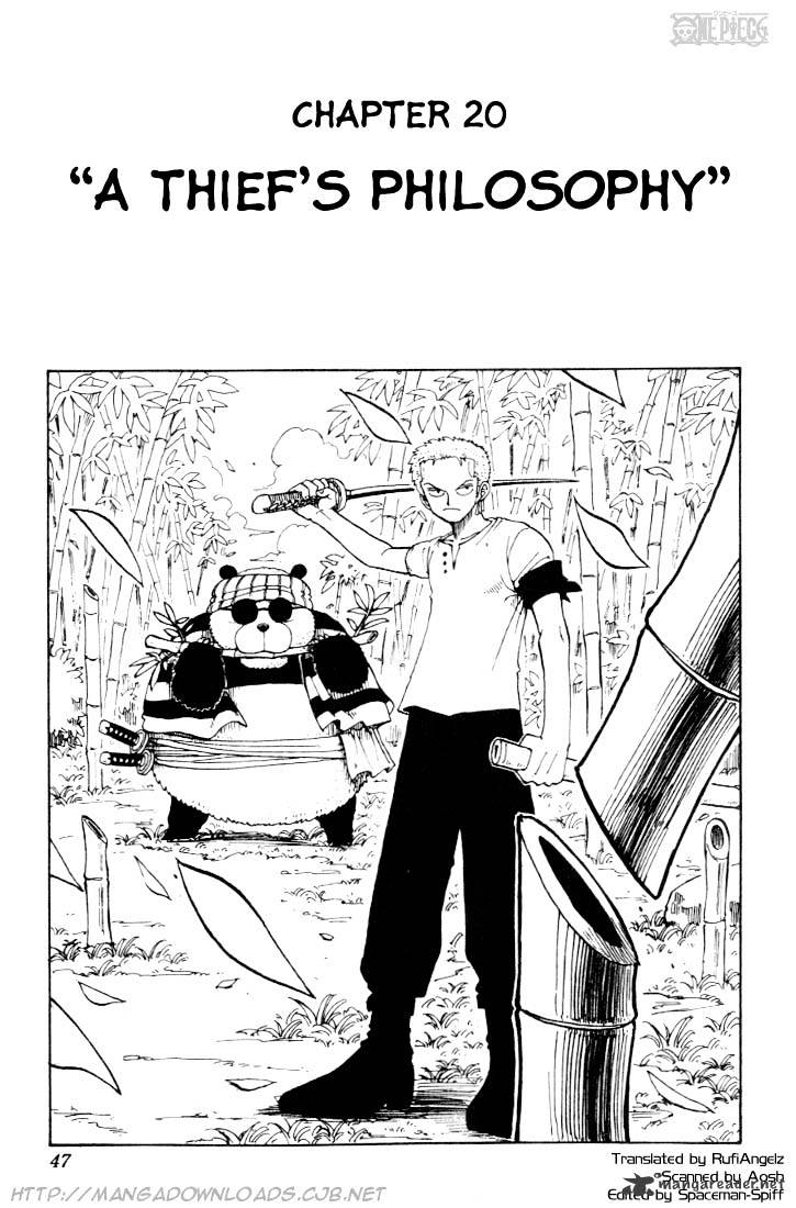 One Piece - Chapter 20 : A Thiefs Philosophy