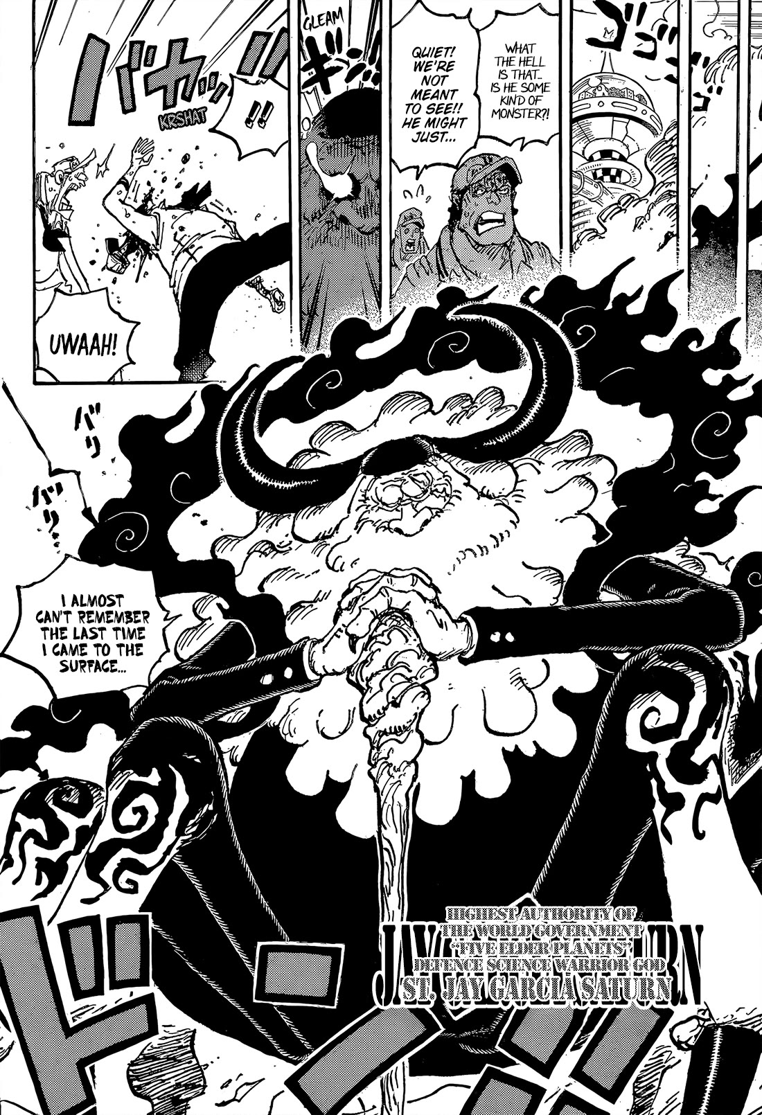 One Piece - Chapter 1094: St. Jay Garcia Saturn Of The Five Elders - The Defence Science Warrior God