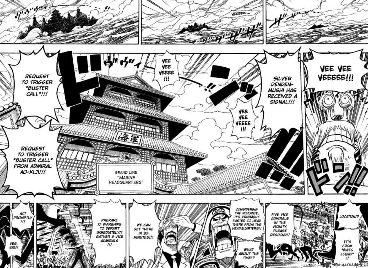 One Piece - Chapter 409 : Bad News Emergency Boardcasting