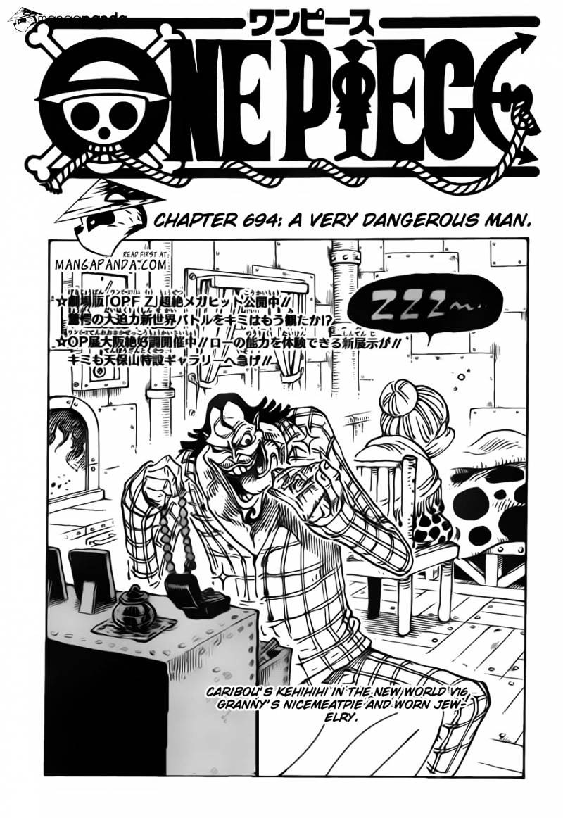 One Piece - Chapter 694 : A Very Dangerous Man.