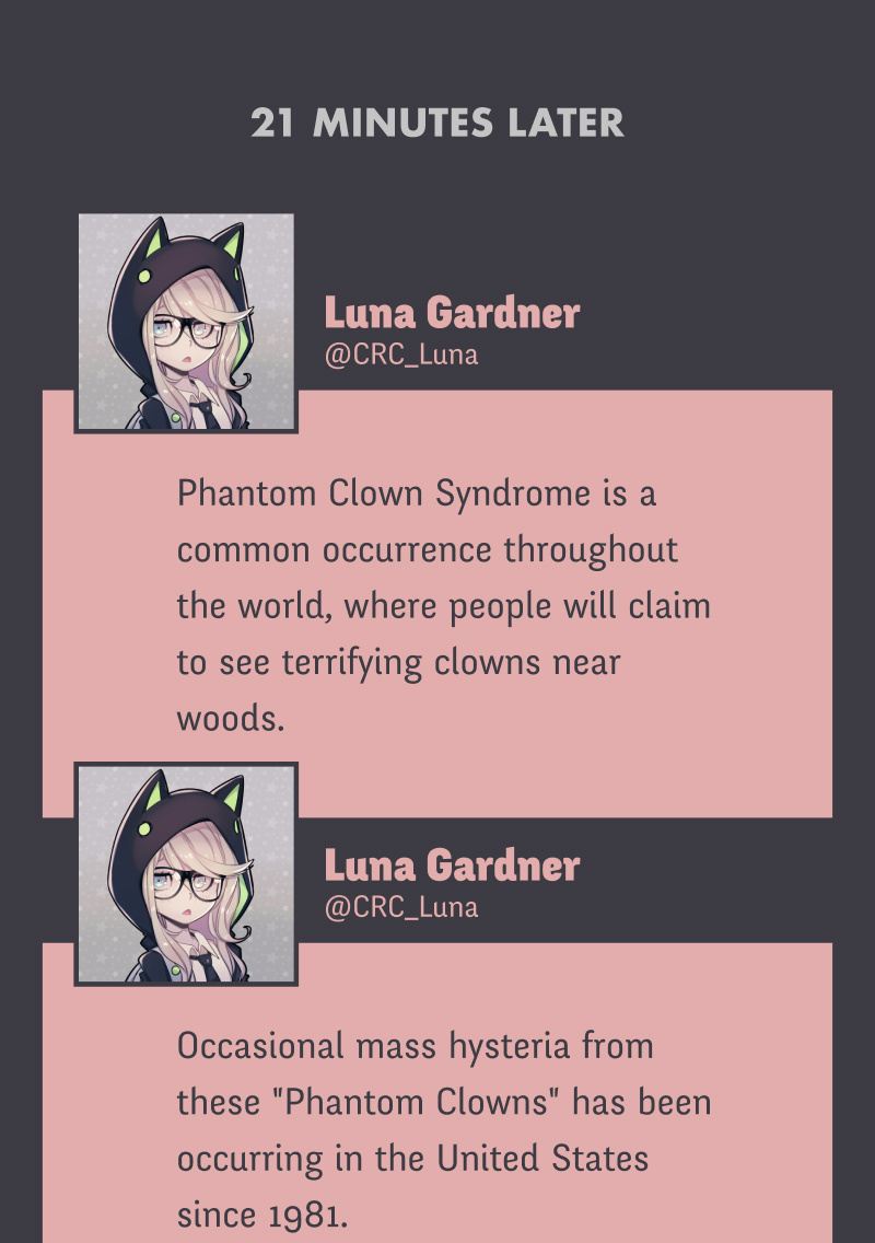 @Crc_Luna: Conspiracy Research Club - Vol.1 Chapter 1: Phantom Clown Syndrome