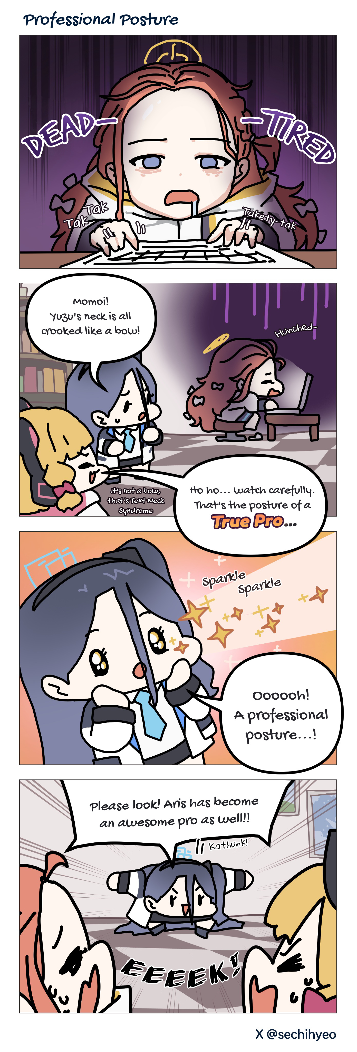 Blue Archive - Bluesechi's 4-Koma (Doujinshi) - Chapter 9: Professional Posture