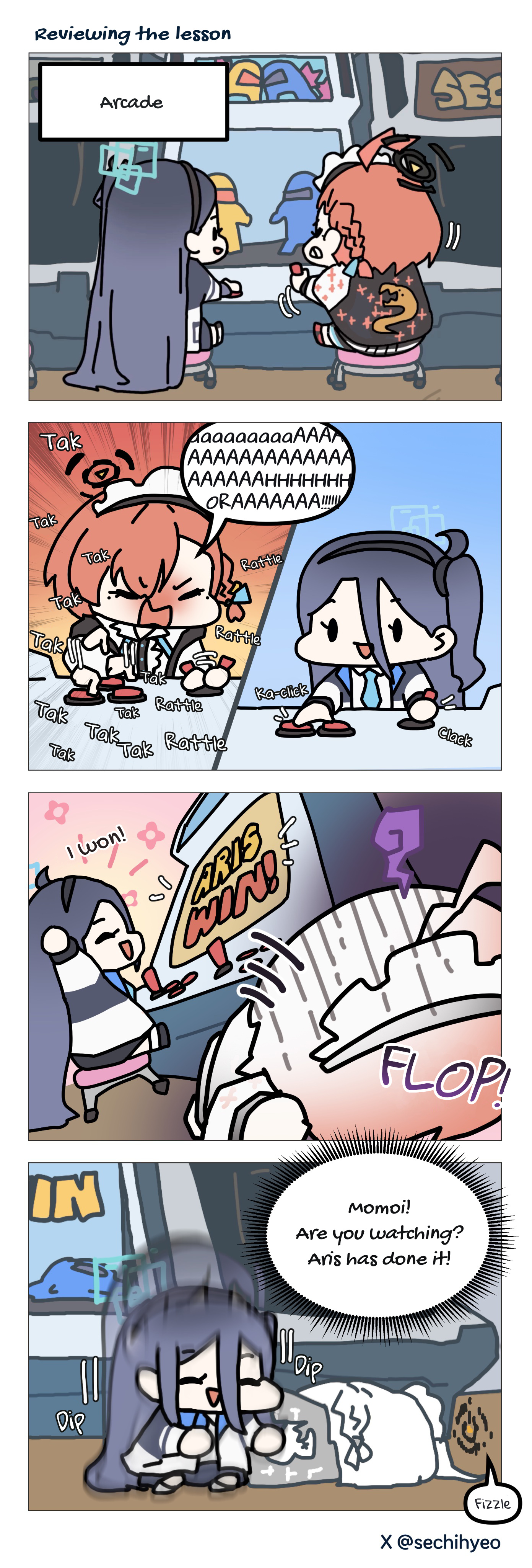 Blue Archive - Bluesechi's 4-Koma (Doujinshi) - Chapter 5: Reviewing The Lesson