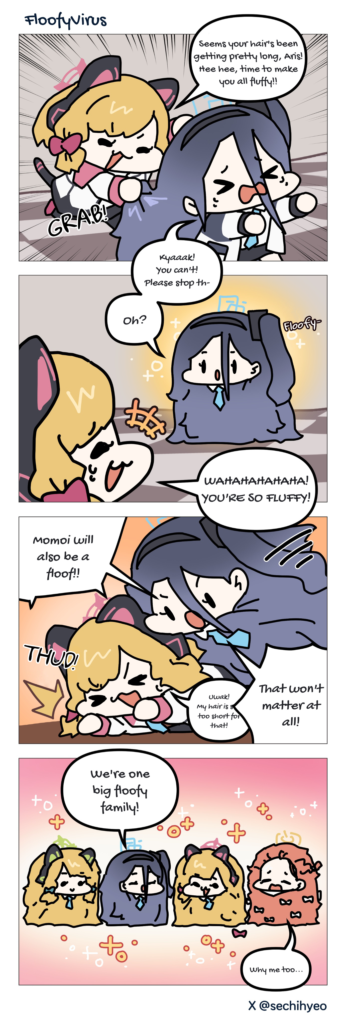 Blue Archive - Bluesechi's 4-Koma (Doujinshi) - Chapter 8: Floofyvirus