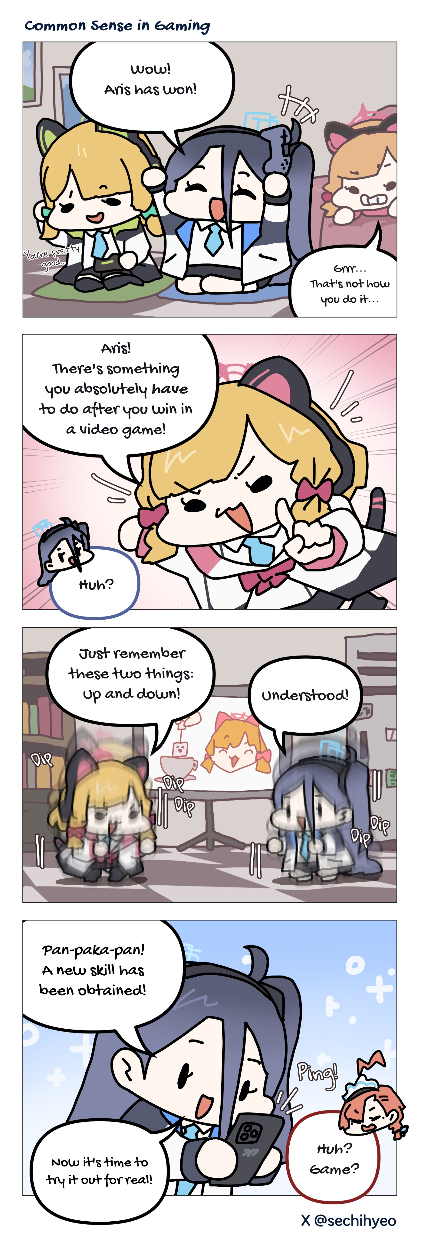 Blue Archive - Bluesechi's 4-Koma (Doujinshi) - Chapter 4: Common Sense In Gaming