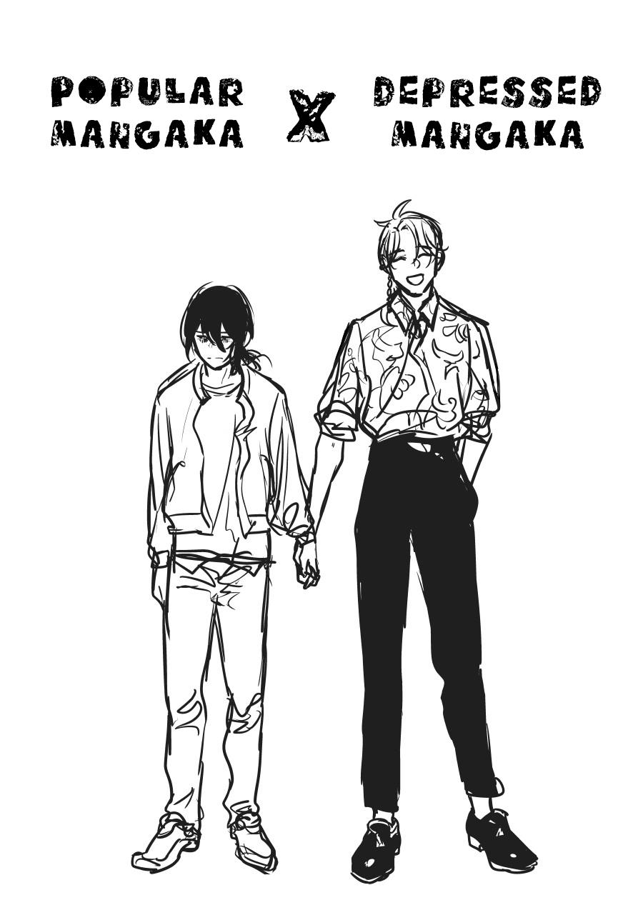 Urekko Mangaka X Utsubyou Mangaka - Chapter 1: Popular Mangaka X Depressed Mangaka