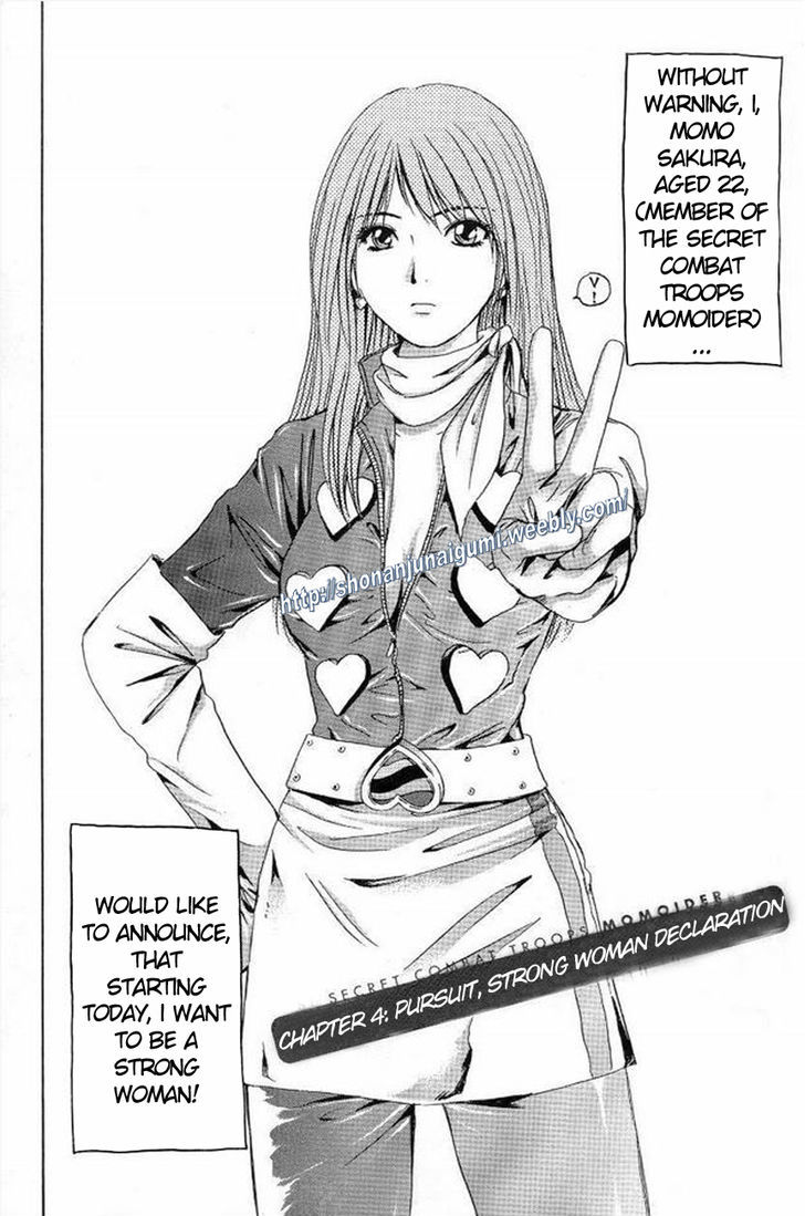 Himitsu Sentai Momoidaa - Vol.1 Chapter 4 : Pursuit, Strong Woman Declaration