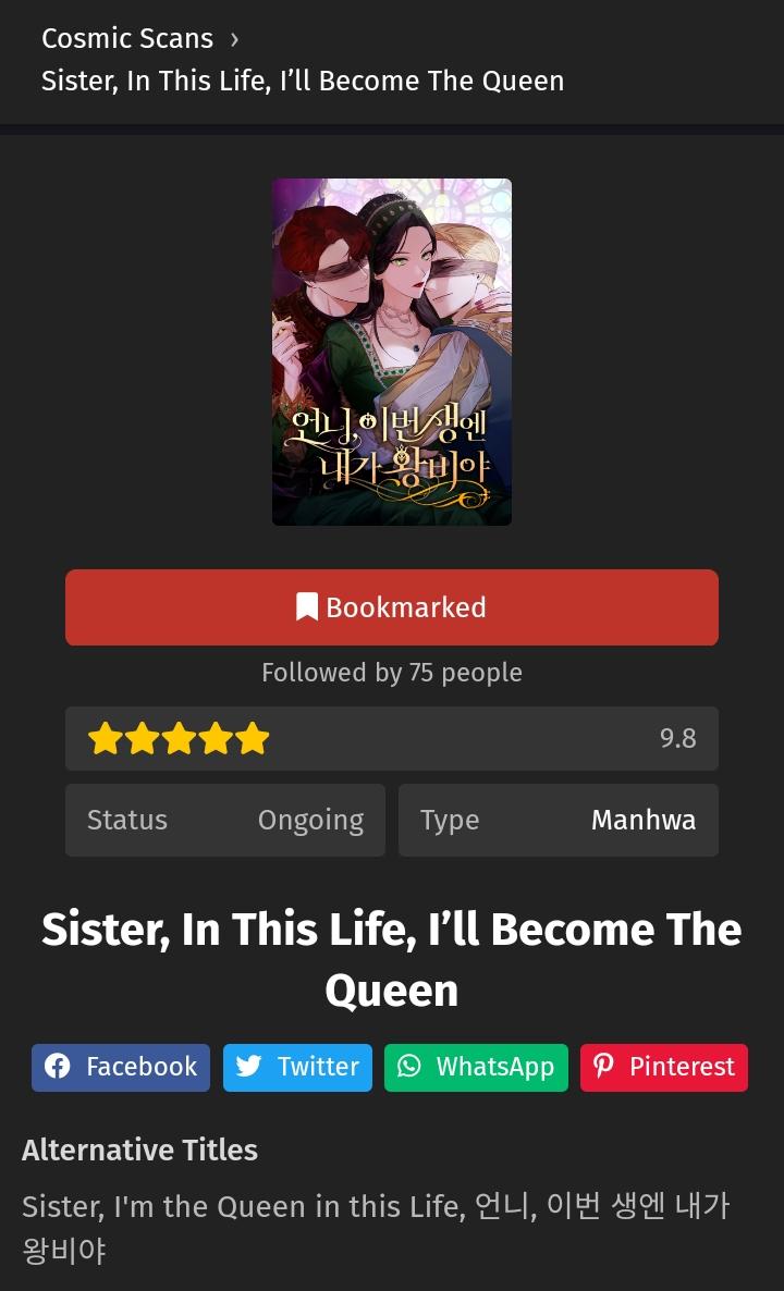 Sister, I Am The Queen In This Life - Notice