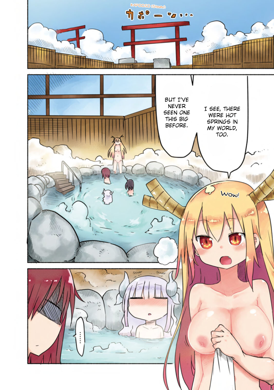 Kobayashi-San Chi No Maid Dragon Full Color Comic - Vol.1 Chapter 3: Tohru And Hot Springs