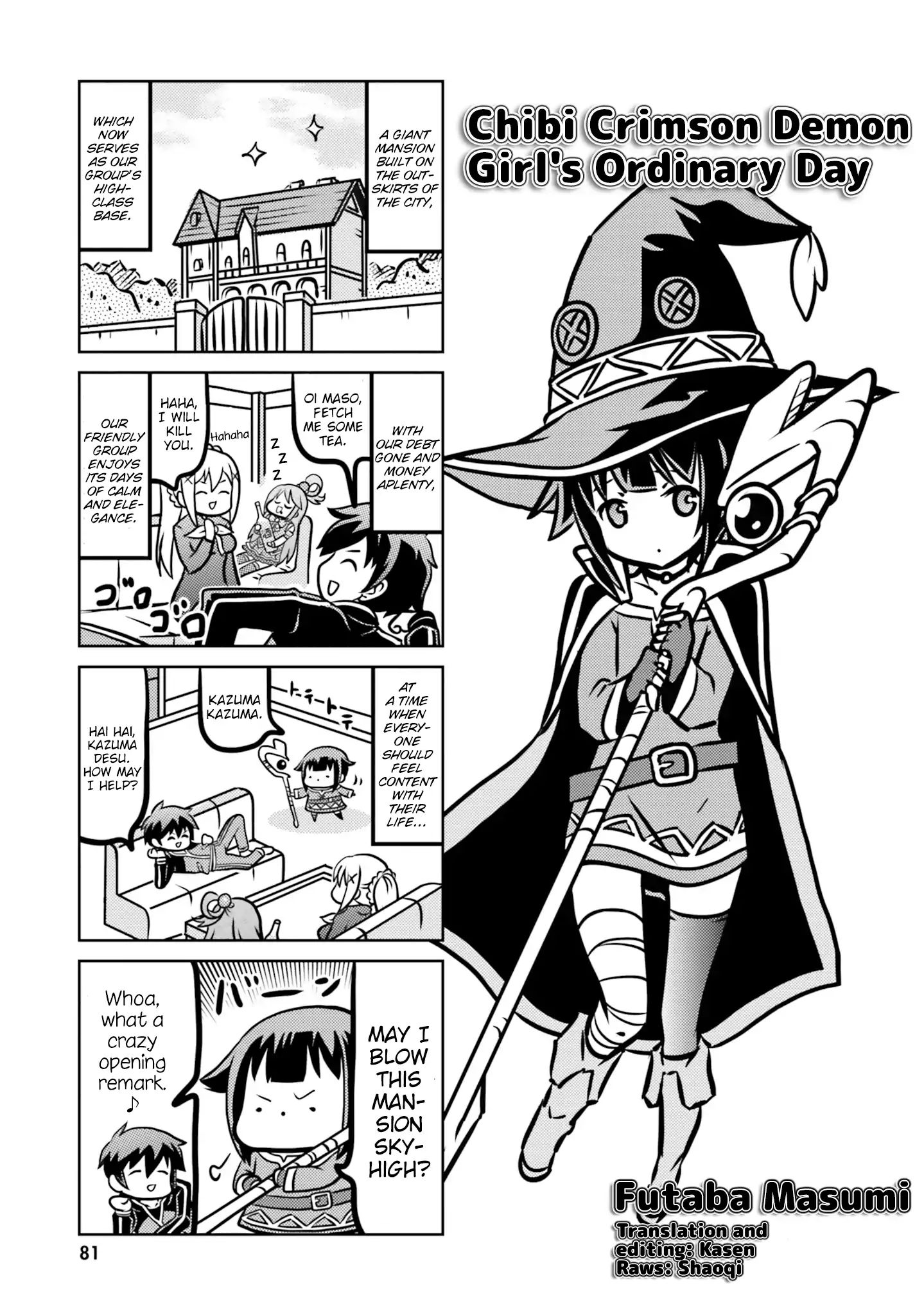 Kono Subarashii Sekai Ni Shukufuku Wo! Megumin Anthology Aka - Chapter 7: Futaba Masumi - Chibi Crimson Demon Girl's Ordinary Day