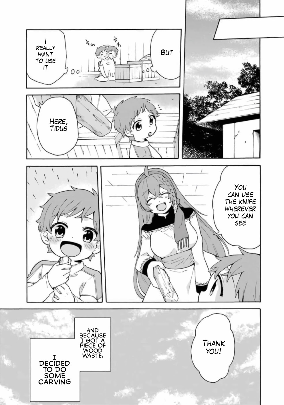 Tada Shiawasena Isekai Kazoku Seikatsu - Chapter 13.5: Extra Chapter: The First Thing I Did When I Got A Knife