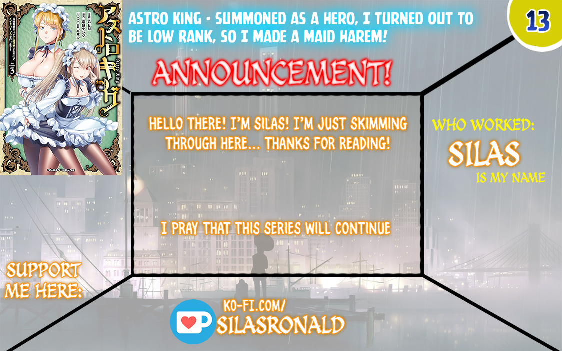 Astro King - Summoned As A Hero, I Turned Out To Be Low Rank, So I Made A Maid Harem! - Vol.2 Chapter 13