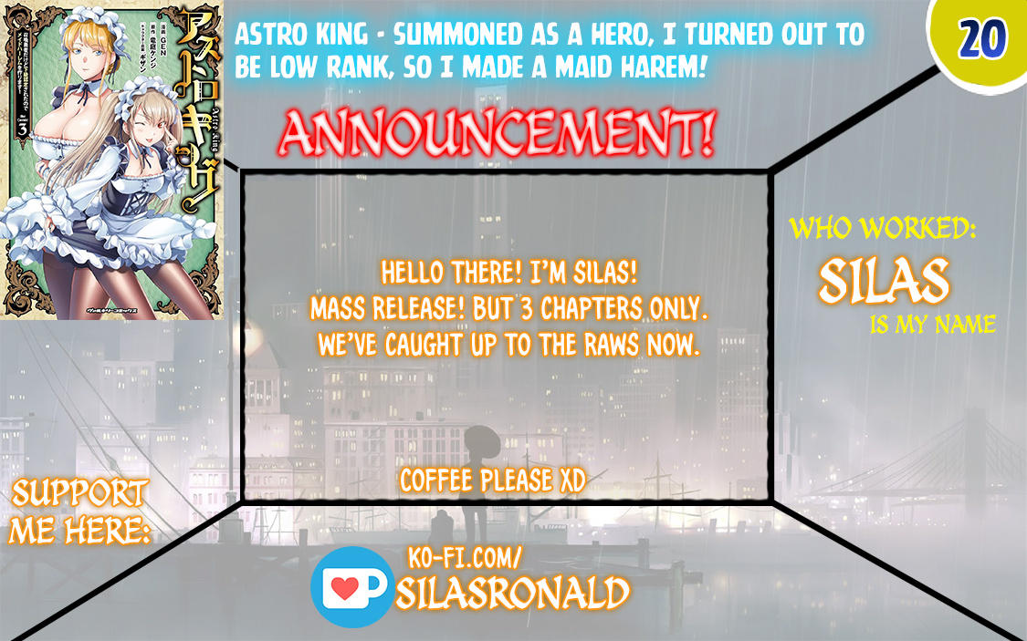 Astro King - Summoned As A Hero, I Turned Out To Be Low Rank, So I Made A Maid Harem! - Vol.3 Chapter 20