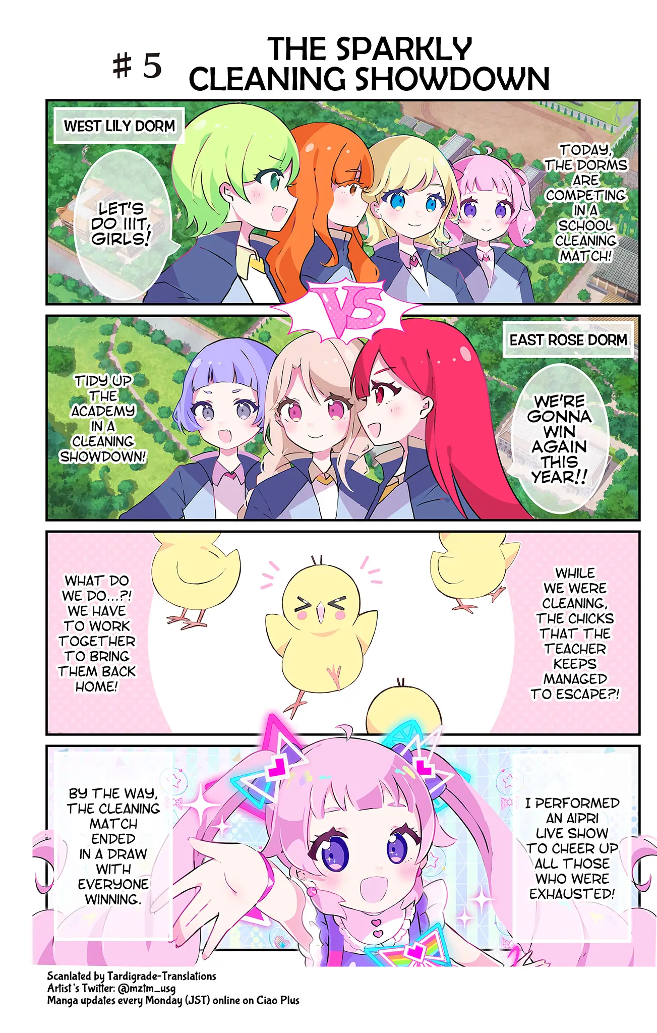 Himitsu No Aipri Full Color Osarai 4-Koma - Chapter 5: The Sparkly Cleaning Showdown