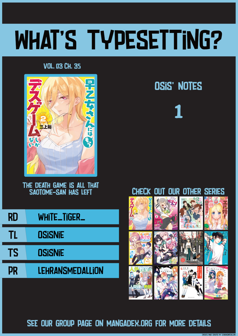 The Death Game Is All That Saotome-San Has Left - Vol.3 Chapter 35: Nothing But A United Front.