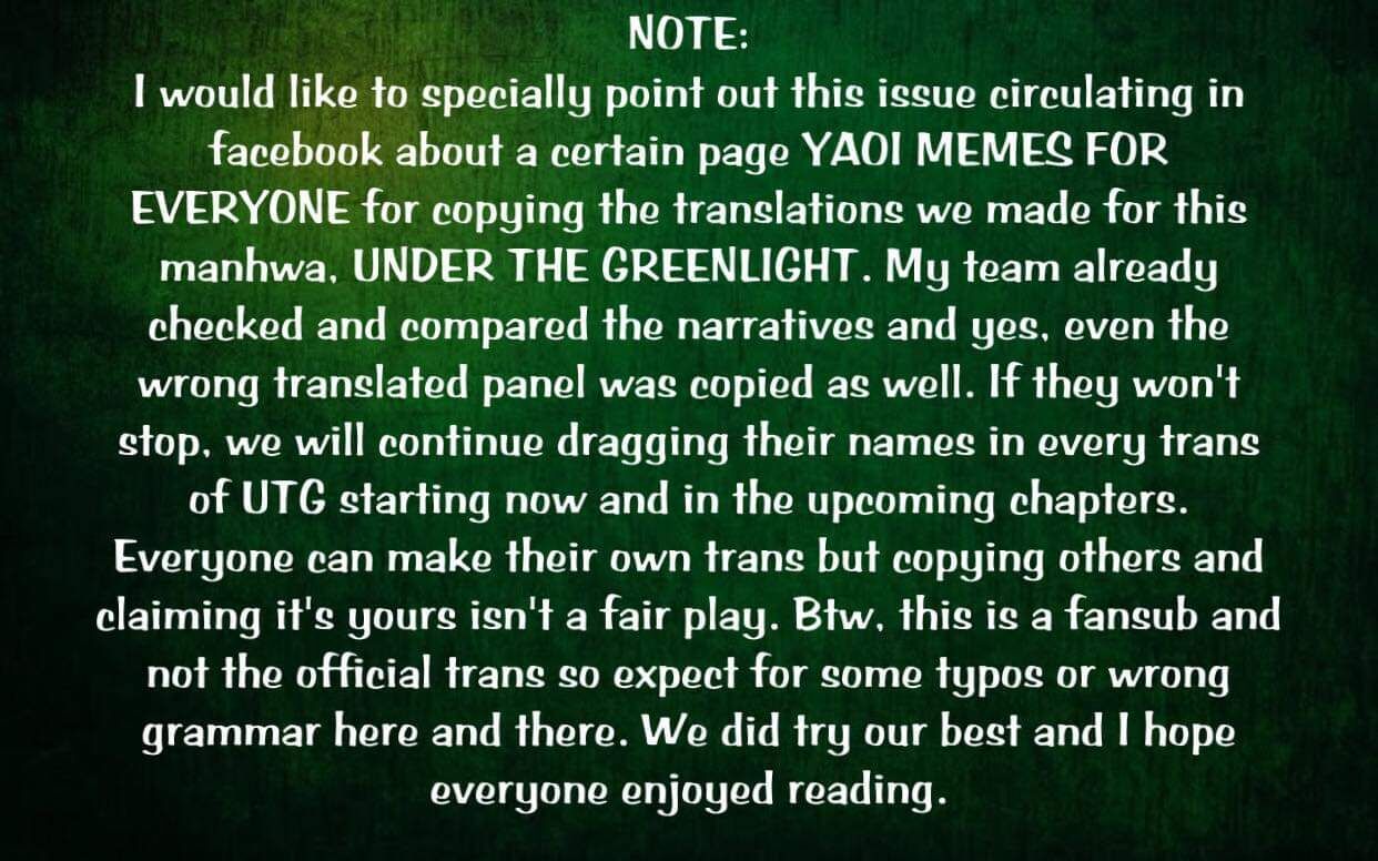 Under The Green Light - Chapter 8