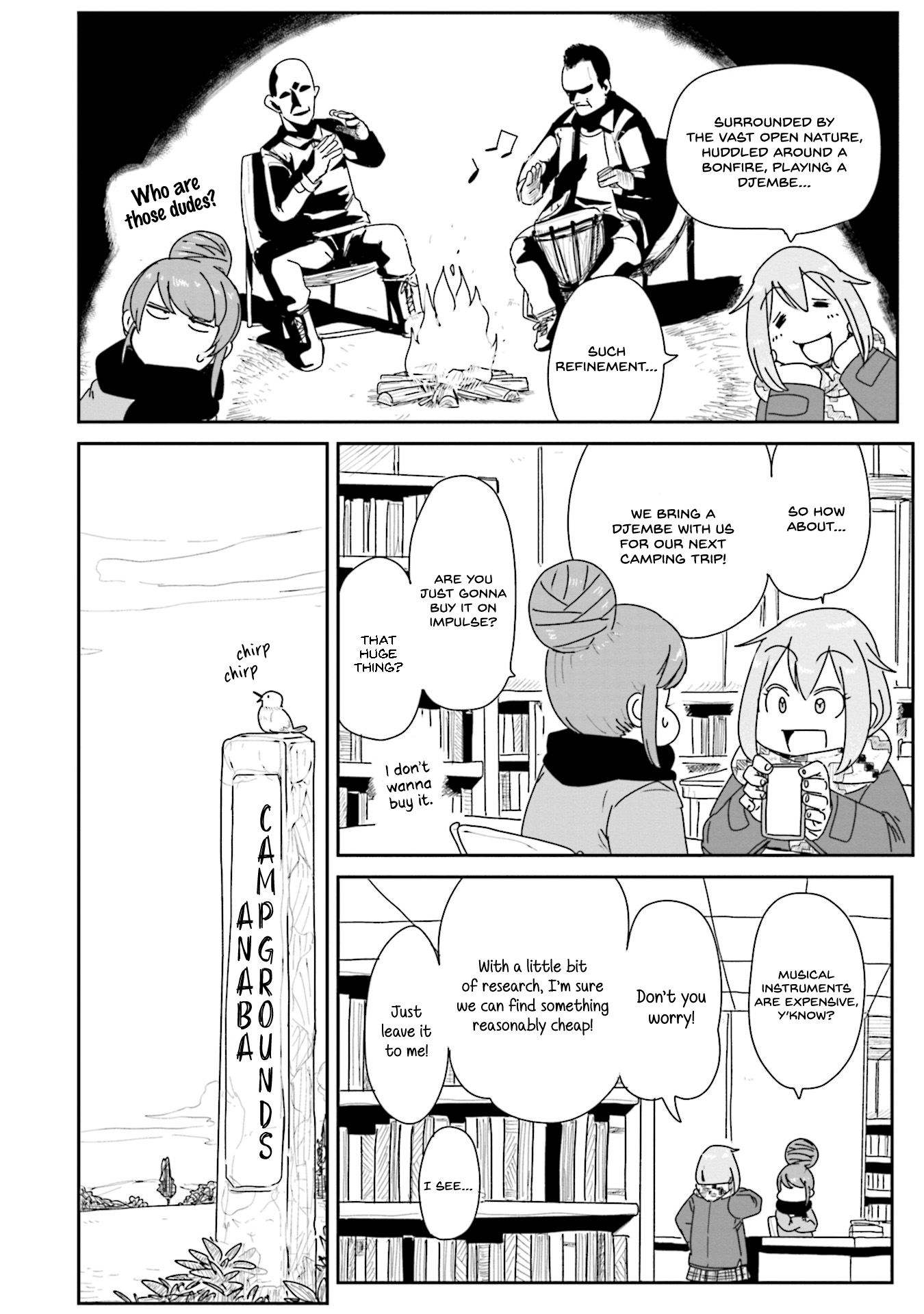 Yuru Camp △ Anthology Comic - Vol.1 Chapter 5: Playing The Djembe, Refined Camping! (Toufu)