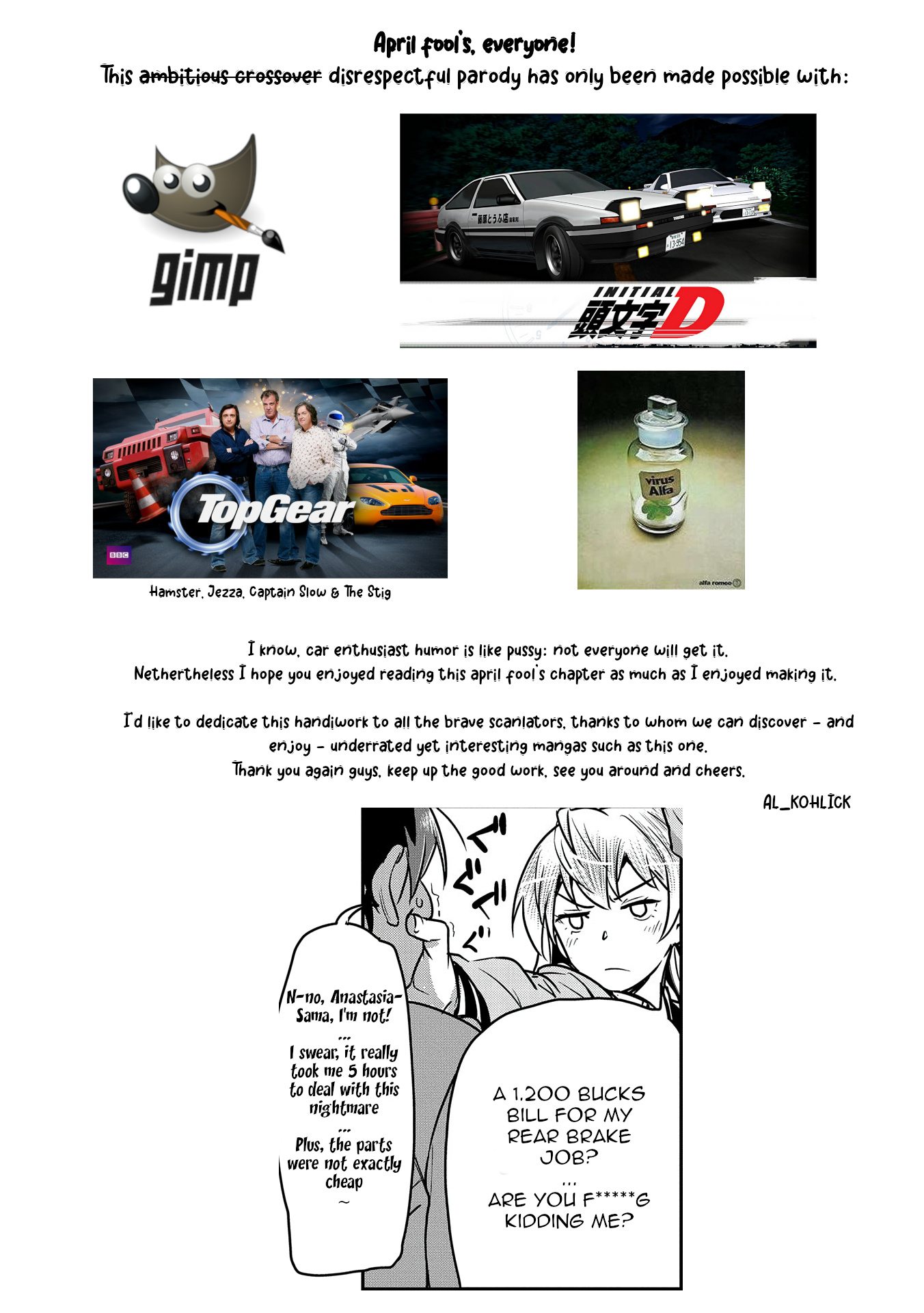 April Fool's Collection 2024 - Vol.5 Chapter 21: Initial A : Villainess Wants To Stick To Her Alfa Gtv6 No Matter What