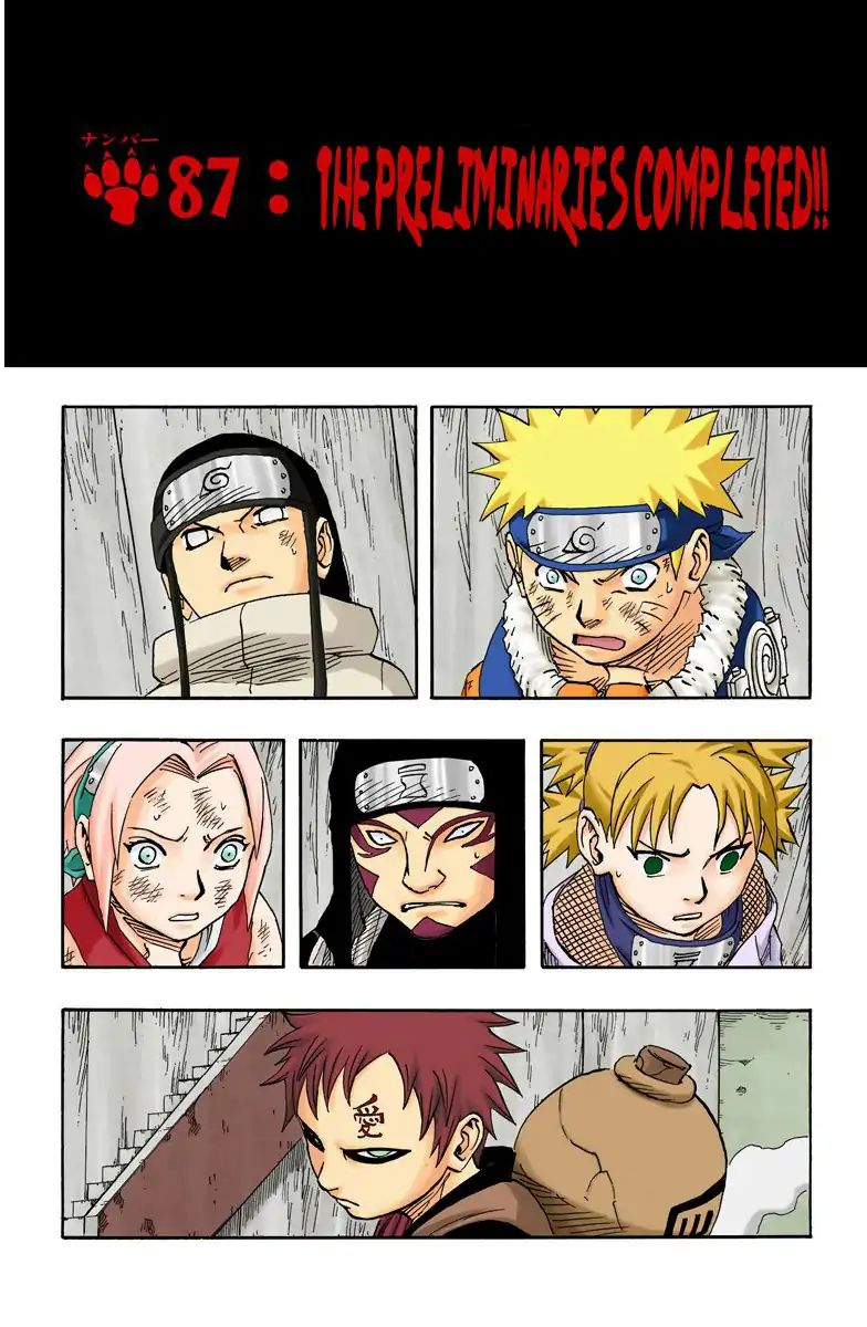 Naruto - Full Color - Vol.10 Chapter 87: The Preliminaries Completed