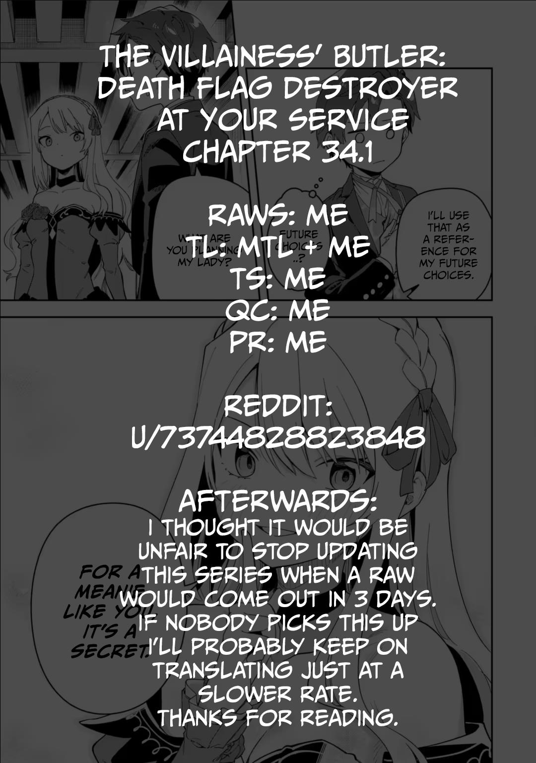 Akuyaku Reijou No Shitsuji-Sama Hametsu - Vol.6 Chapter 34.1: My Lady's Wish