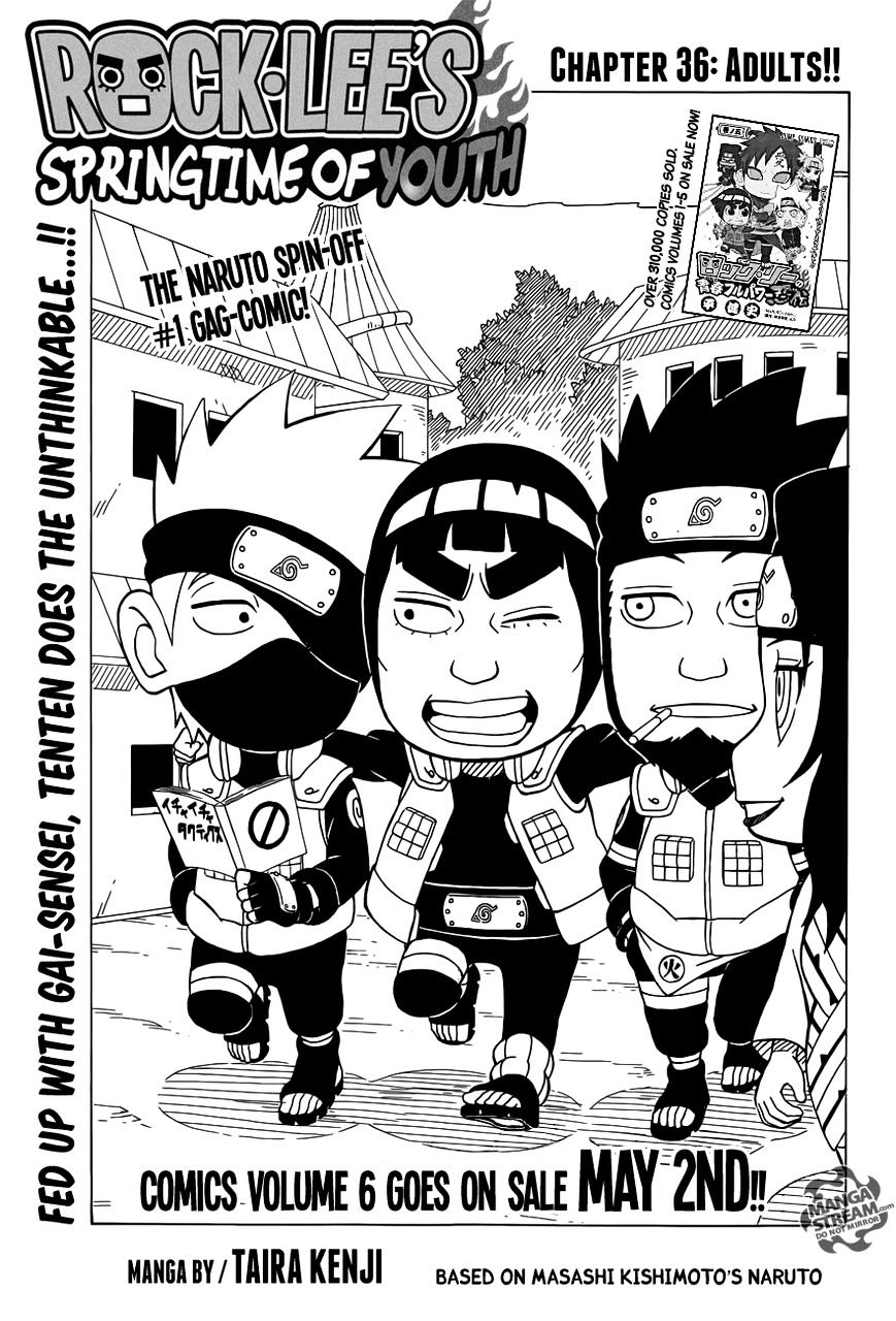 Rock Lee No Seishun Full-Power Ninden - Chapter 36 : Adults!!