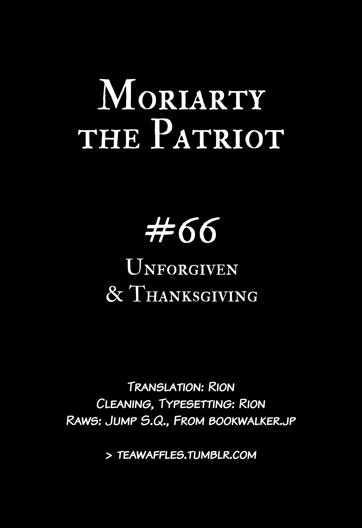 Yukoku No Moriarty - Chapter 66: Unforgiven & Thanksgiving