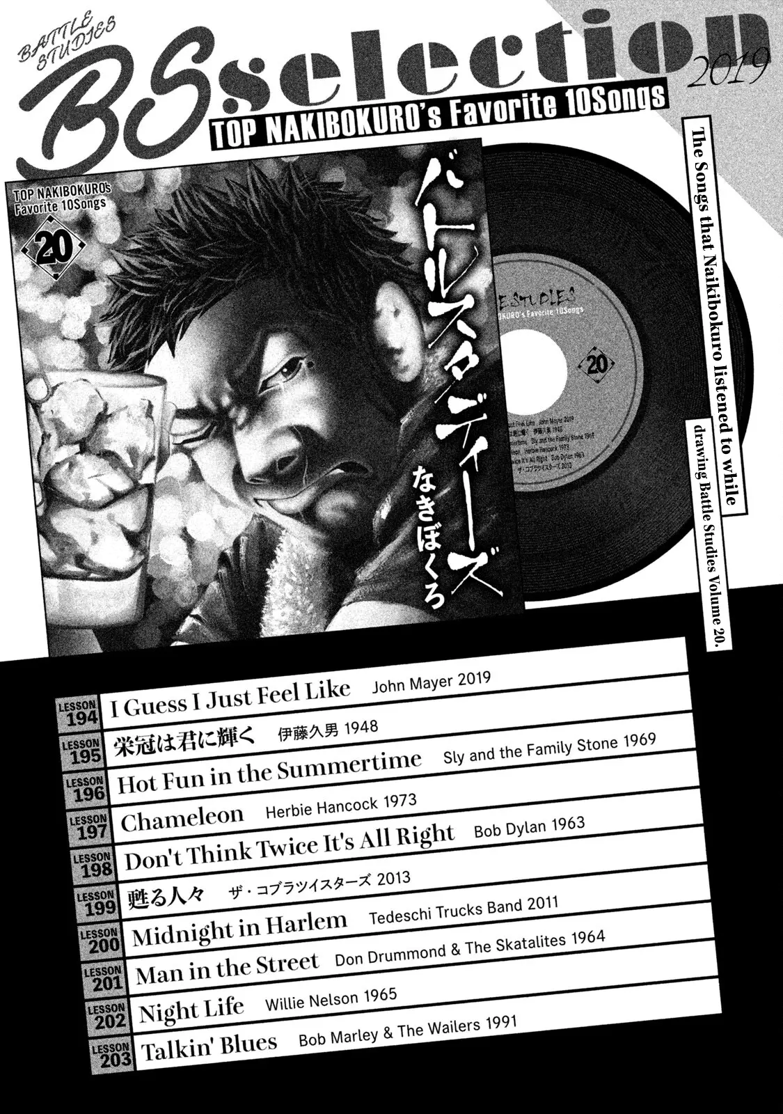 Battle Studies - Vol.20 Chapter 203.5: Interview With Inomoto Toshihide + Song List